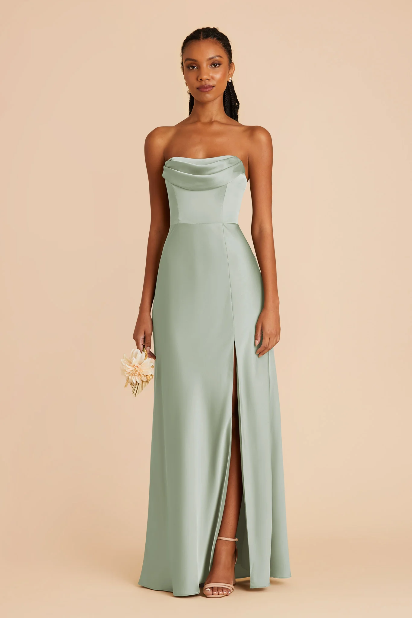 Matte Satin Sage Dress - XNAUWBI