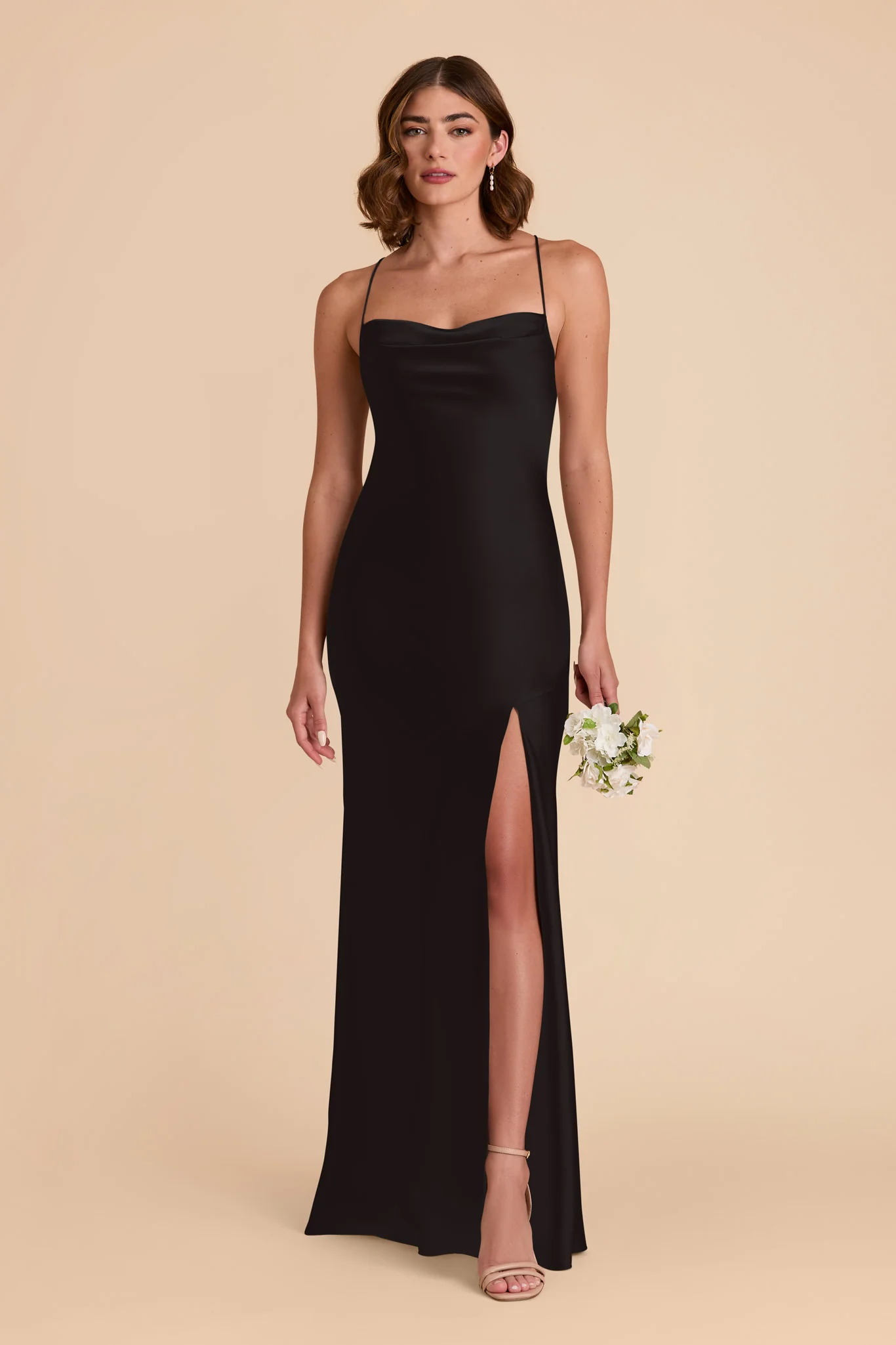 Matte Satin Black Dress - XNAUWBI