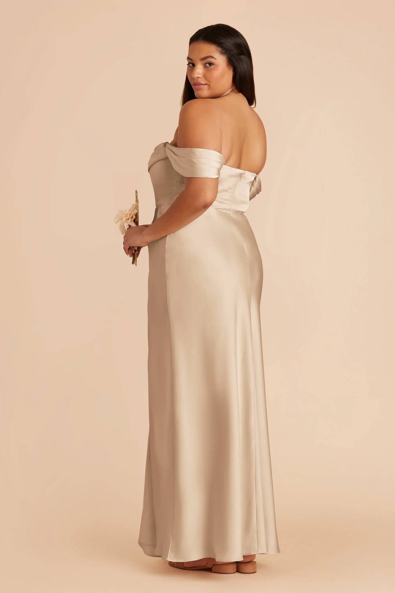 Matte Satin Gold Dress - XNAUWBI