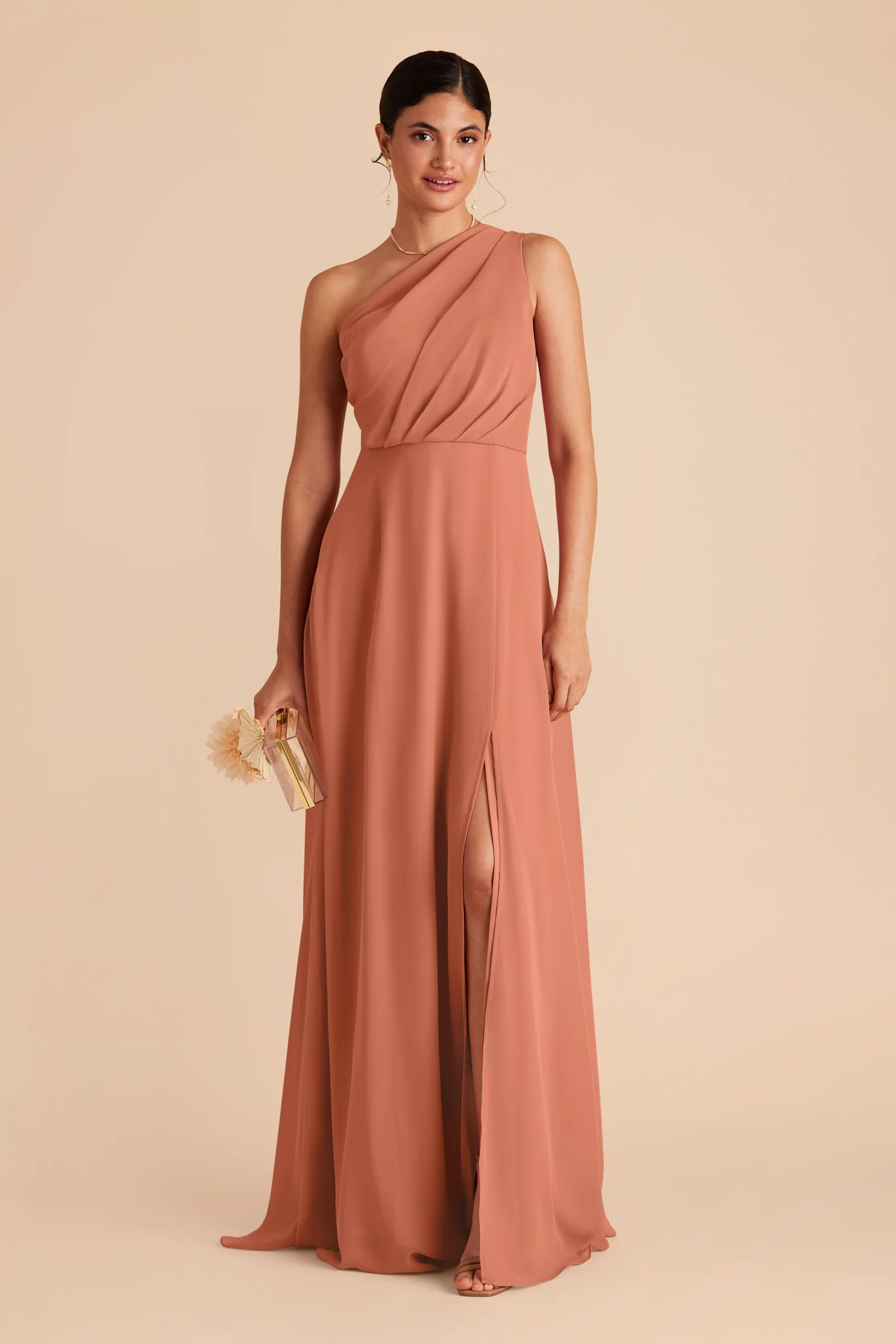 Chiffon Terracotta Dress - XNAUWBI