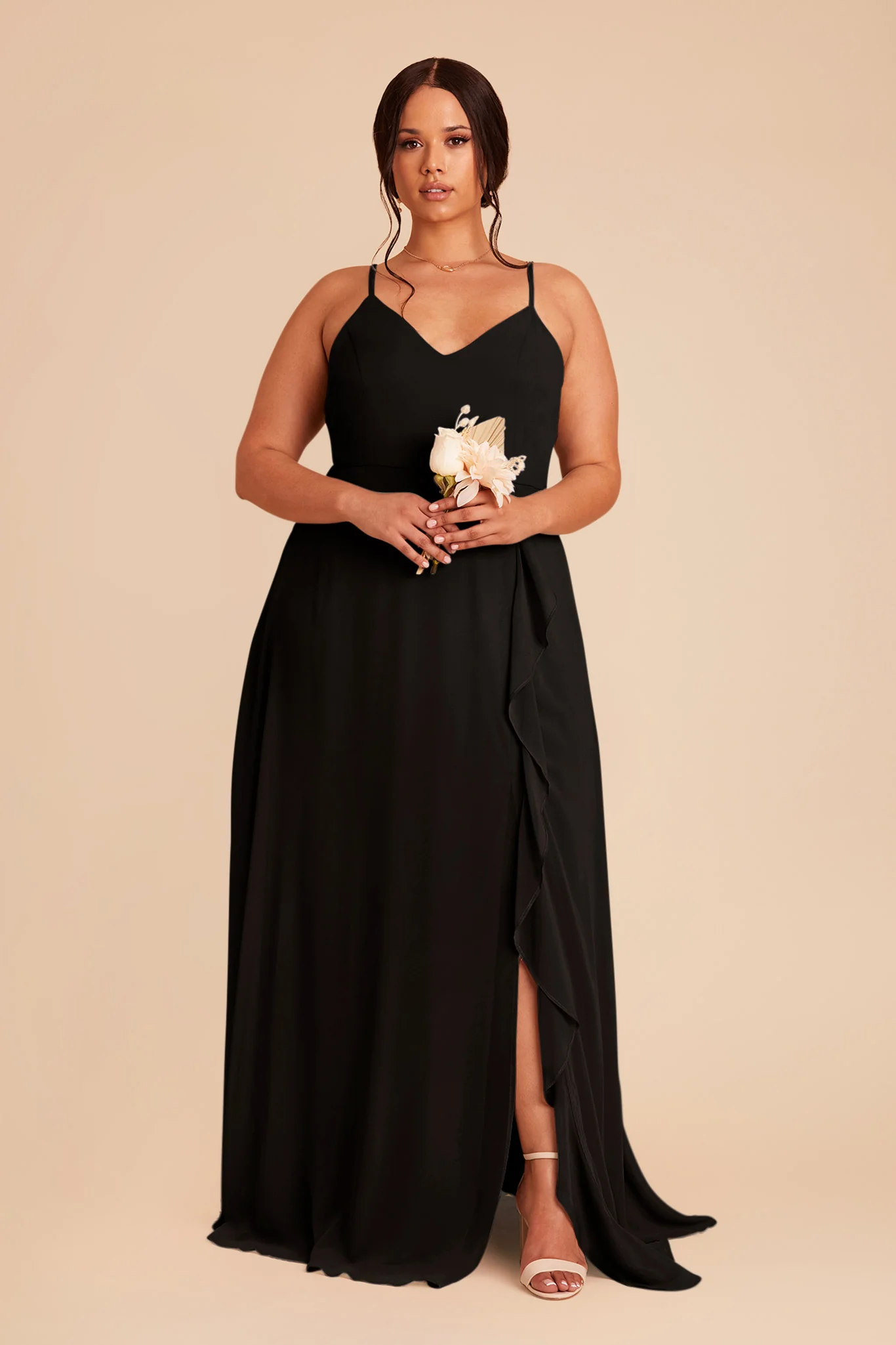 Chiffon Black Dress - XNAUWBI