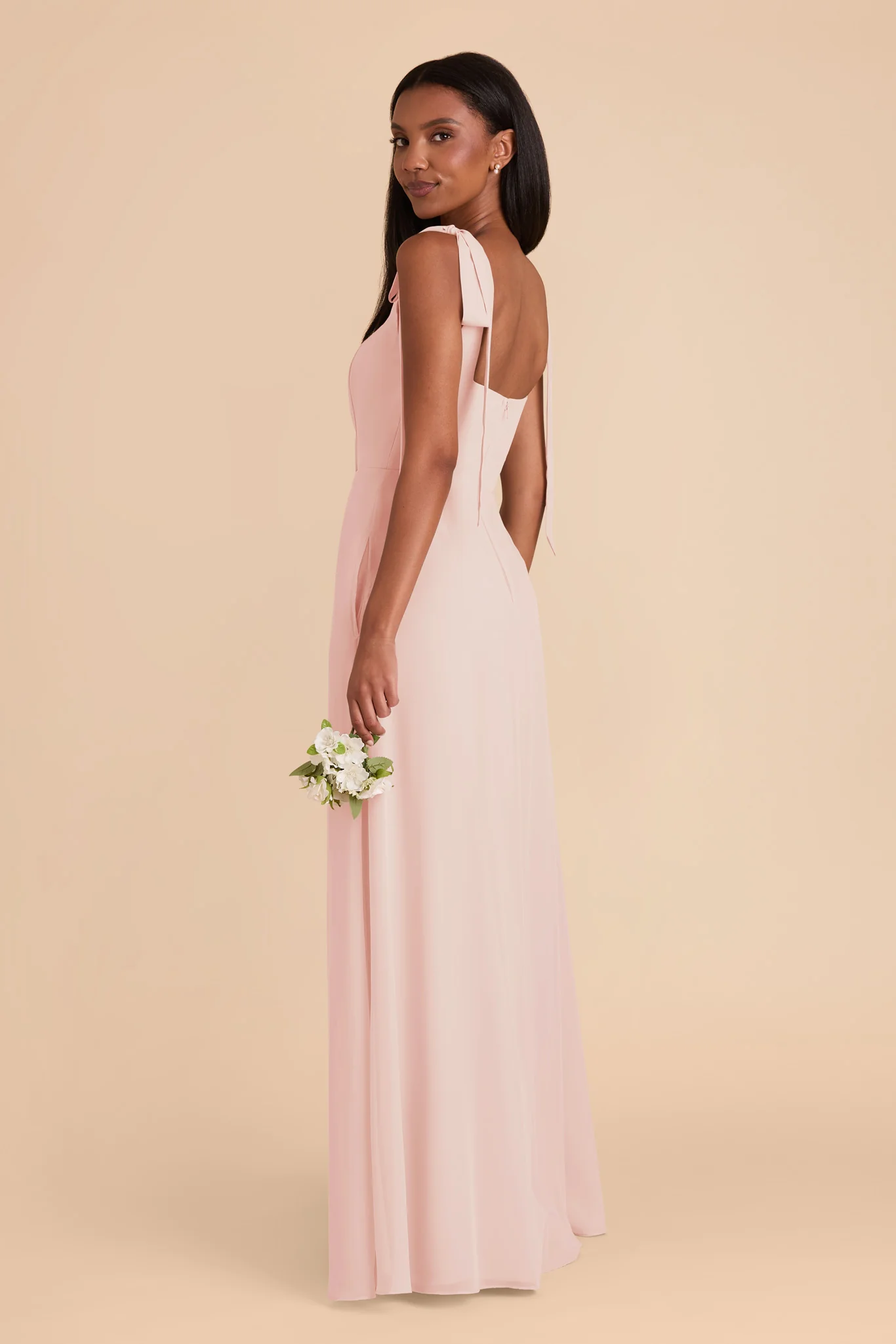 Chiffon Blush Pink Dress - XNAUWBI