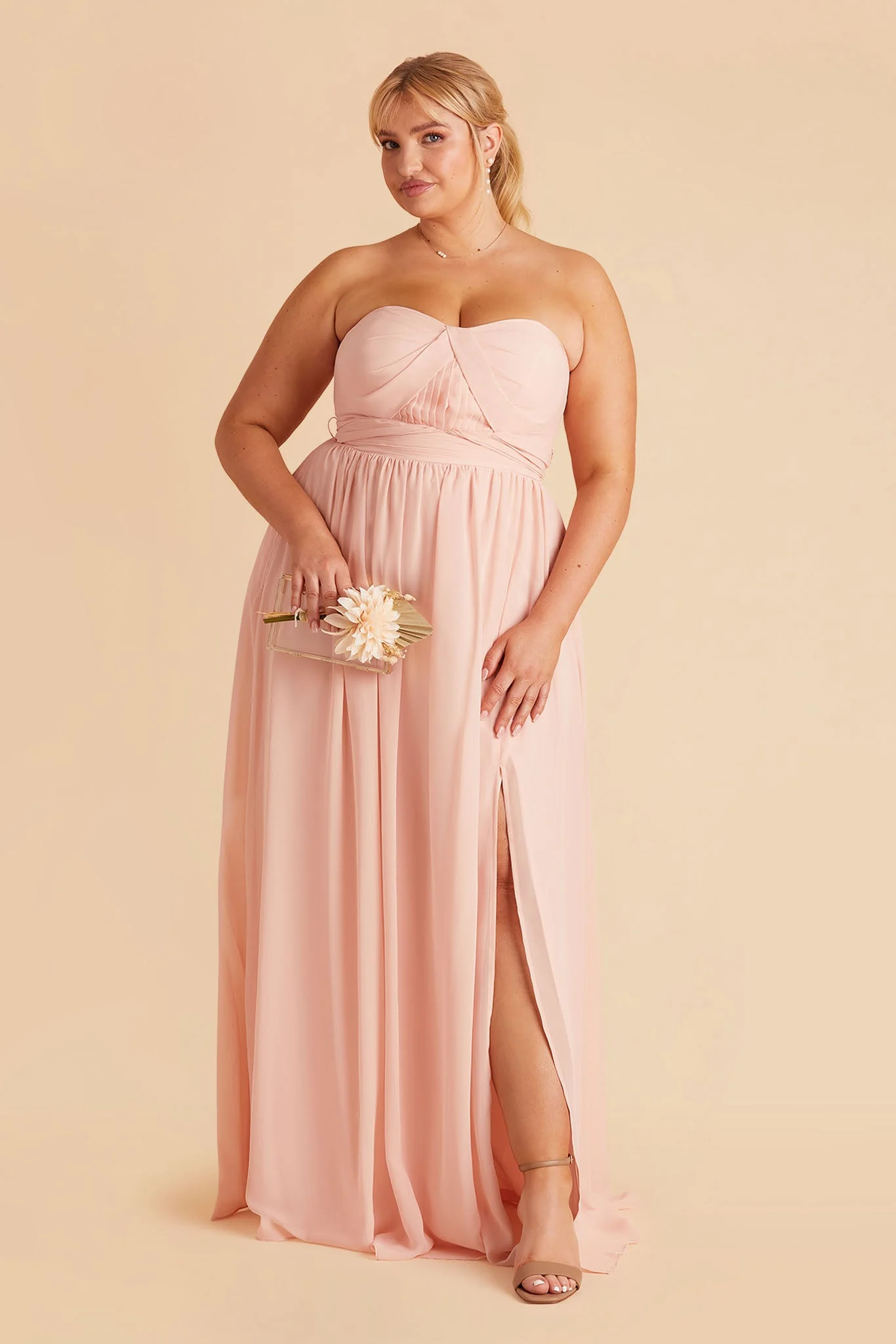 Chiffon Blush Pink Dress - XNAUWBI