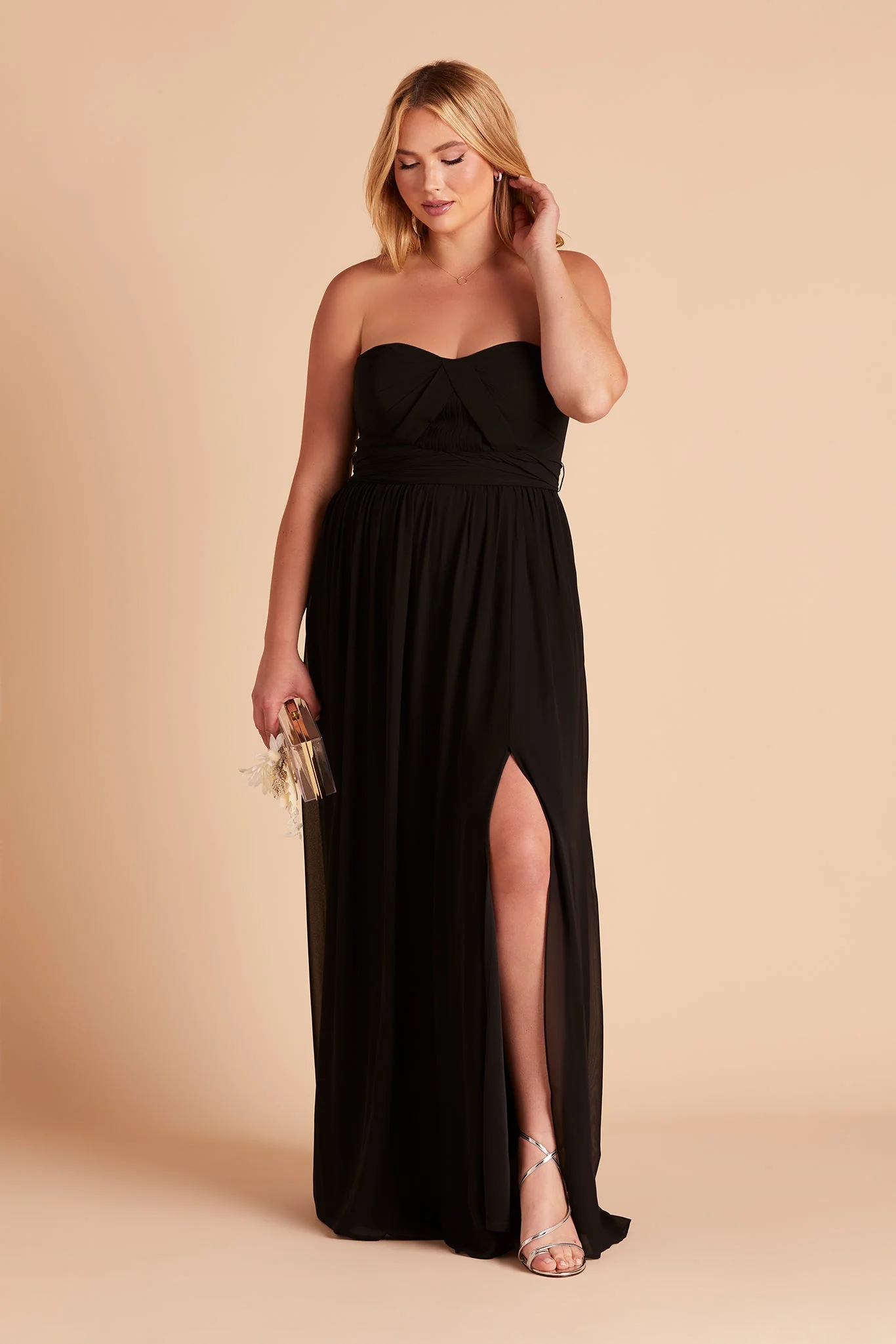 Chiffon Black Dress - XNAUWBI