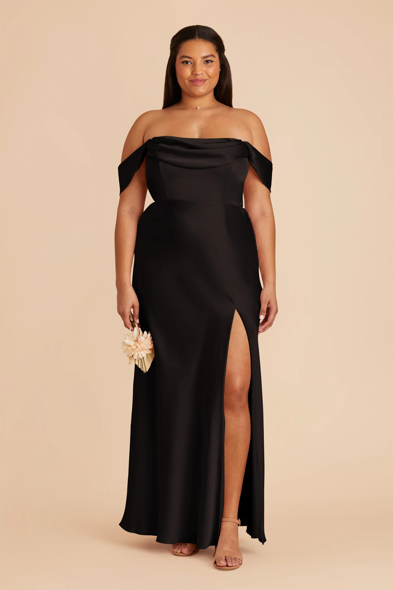 Matte Satin Black Dress - XNAUWBI