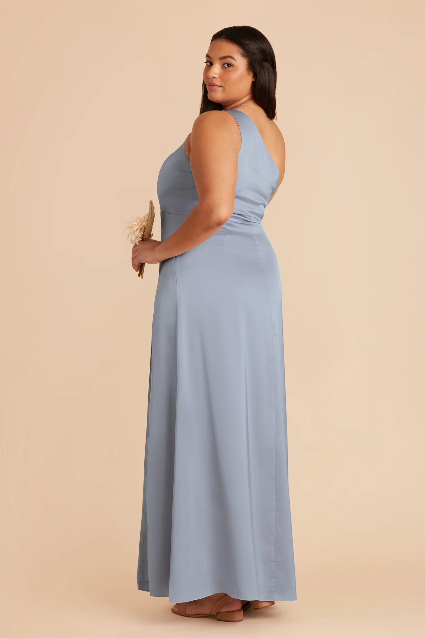 Matte Satin Dusty Blue Dress - XNAUWBI