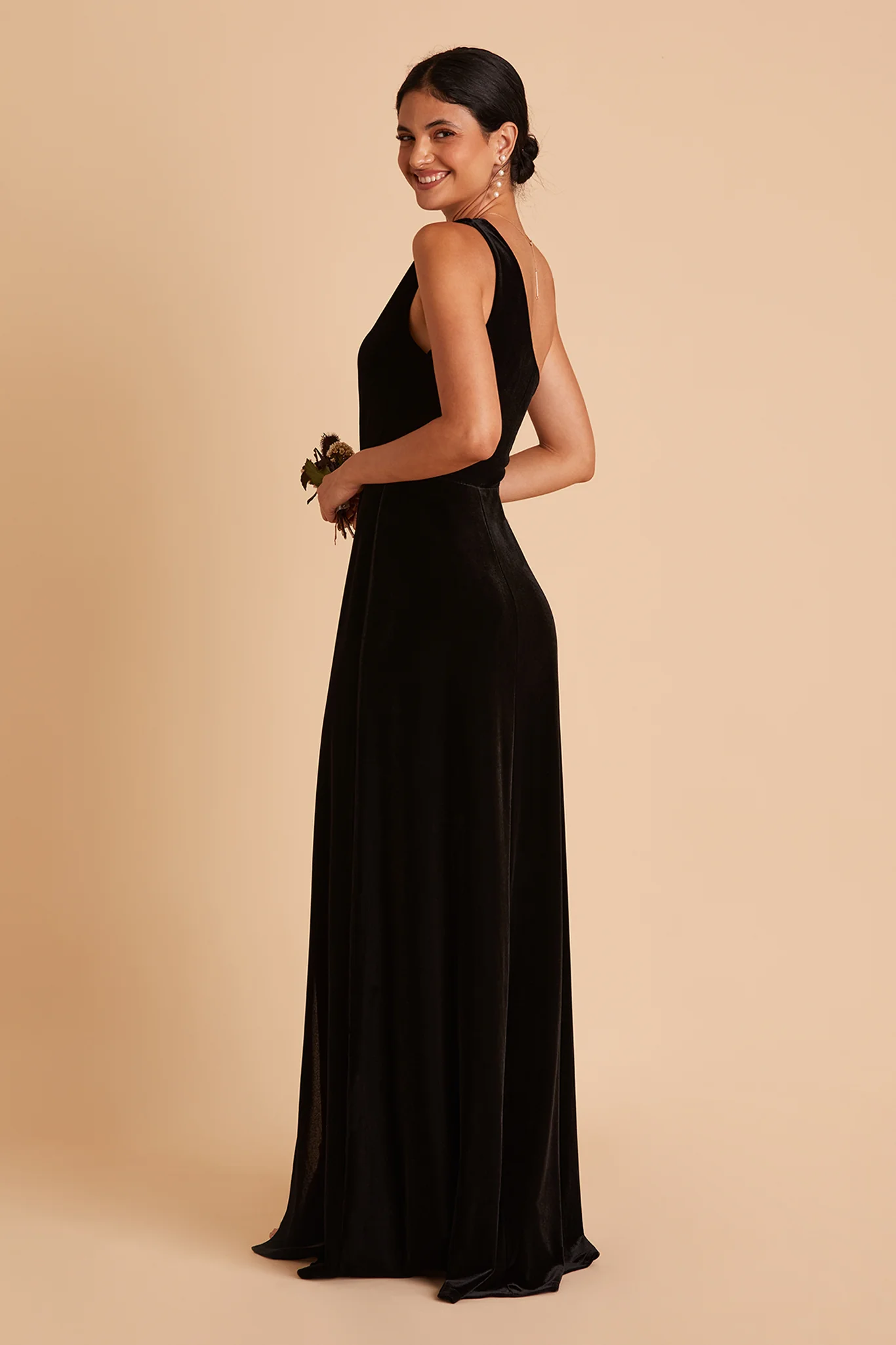Velvet Black Dress - XNAUWBI