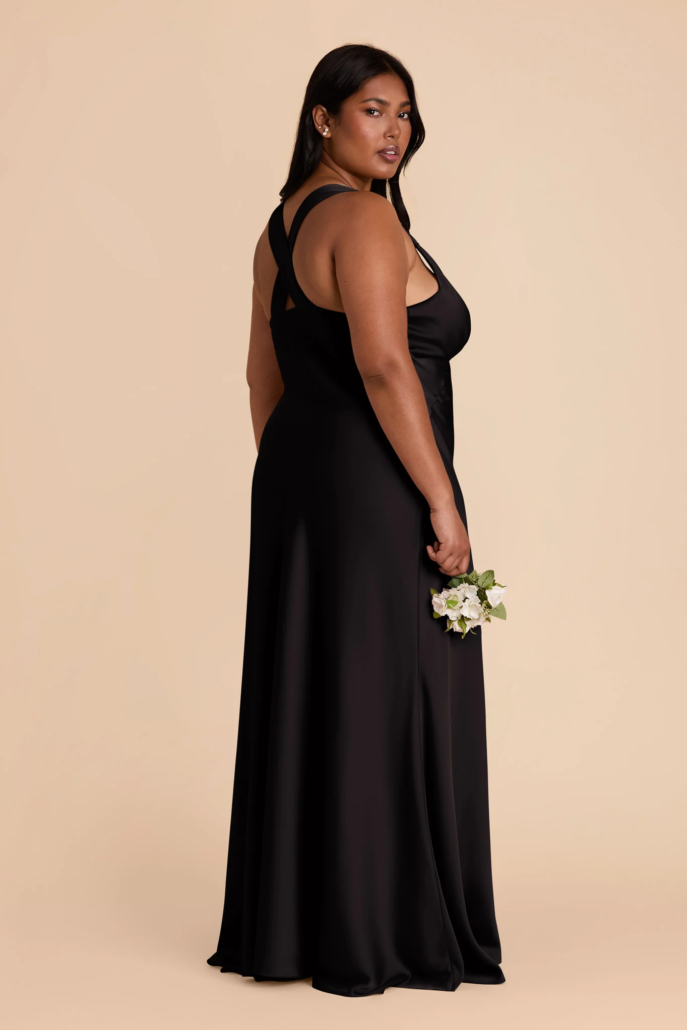Matte Satin Black Dress - XNAUWBI
