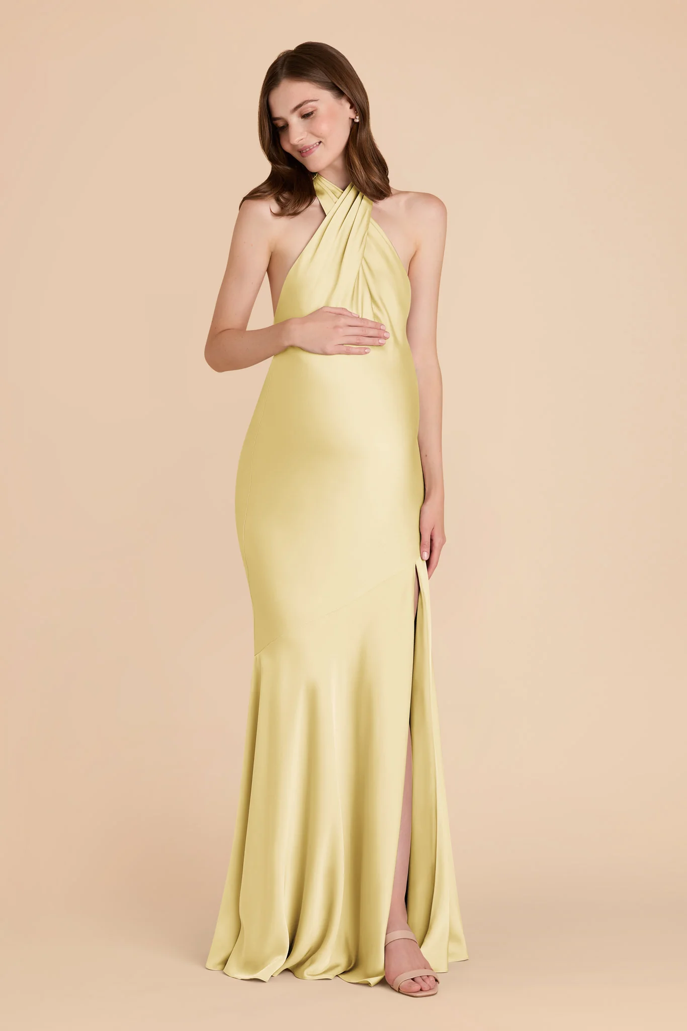 Matte Satin Lemon Sorbet Dress - XNAUWBI