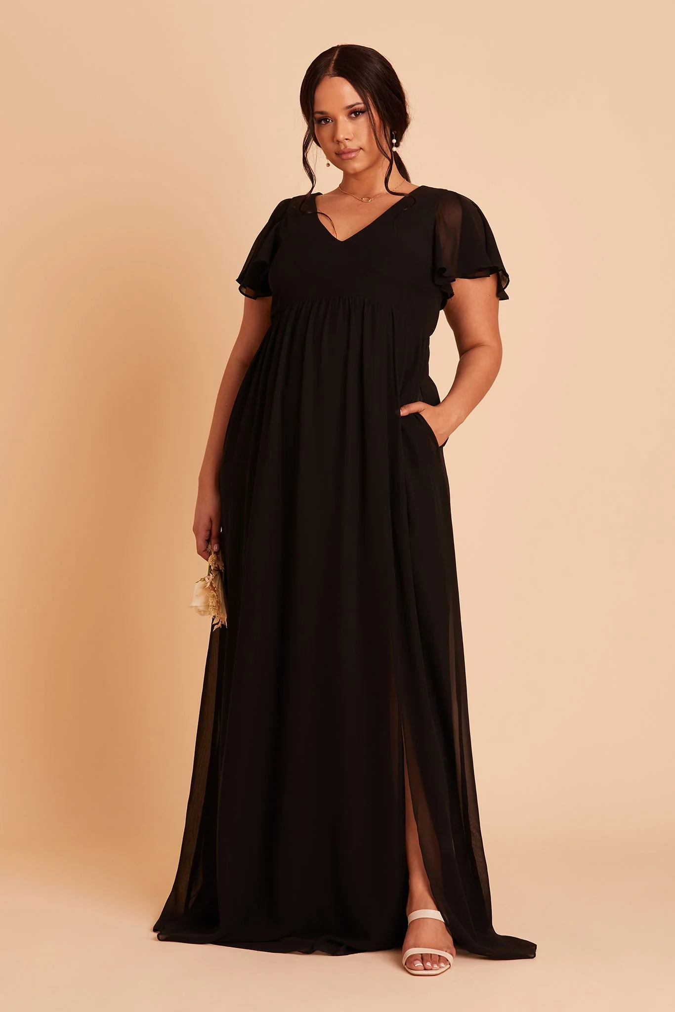 Chiffon Black Dress - XNAUWBI
