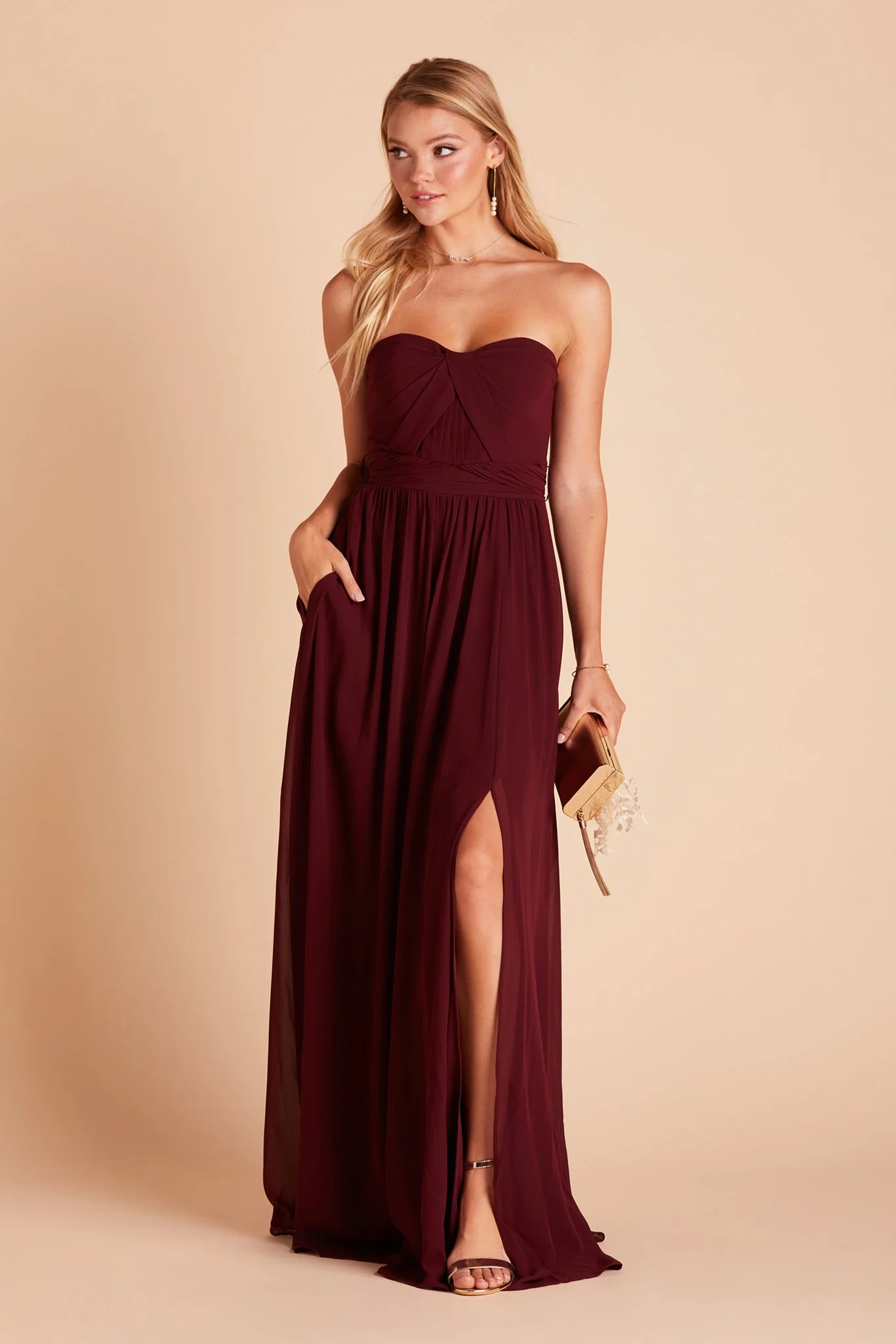 Chiffon Cabernet Dress - XNAUWBI