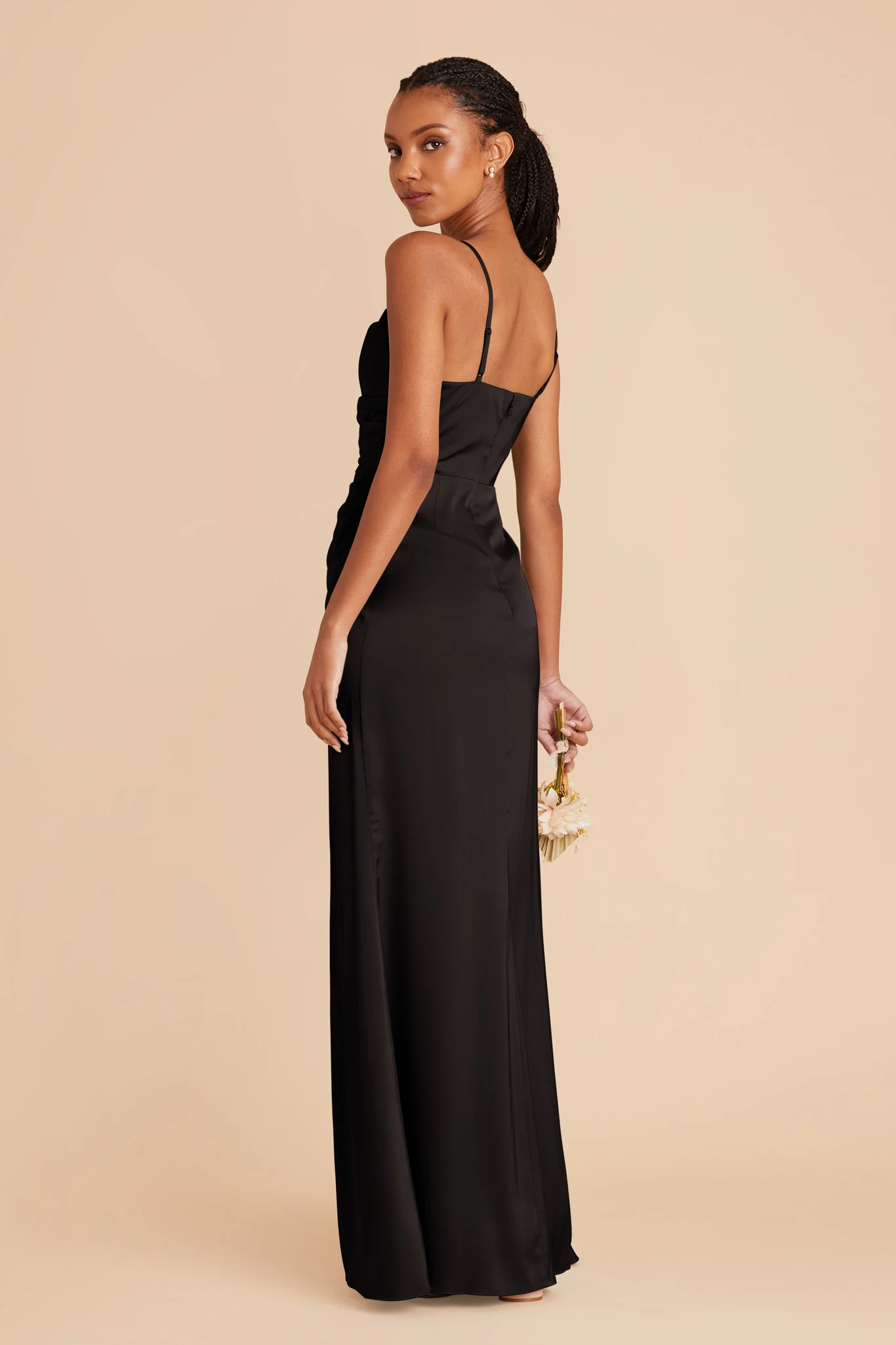 Matte Satin Black Dress - XNAUWBI