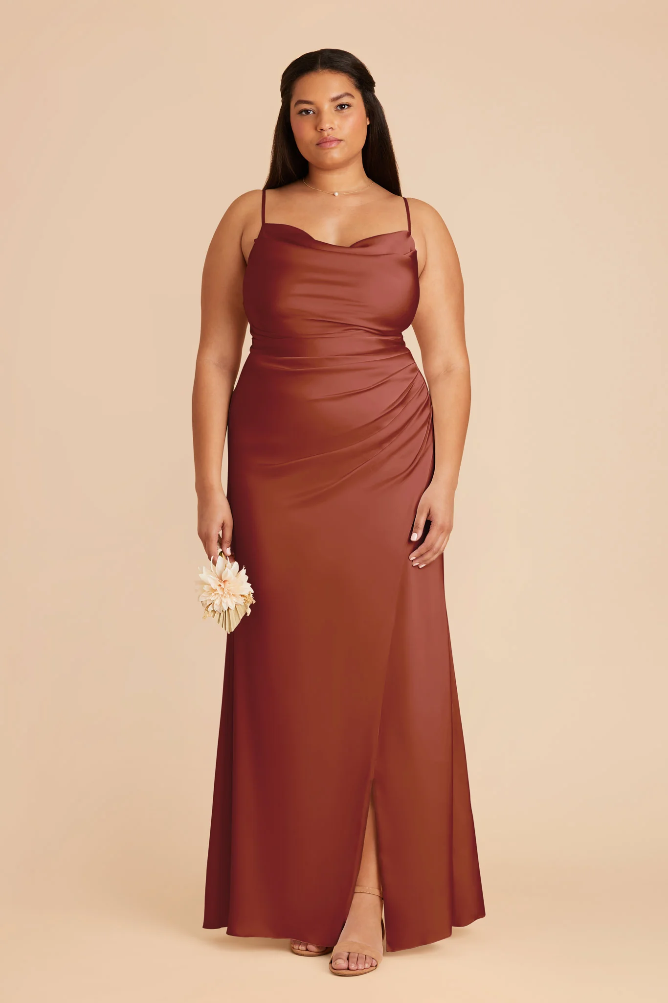 Matte Satin Auburn Dress - XNAUWBI