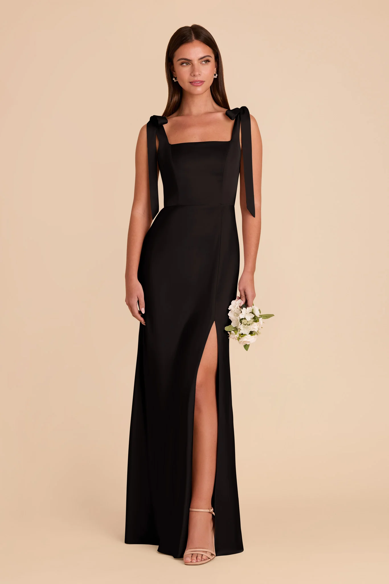 Matte Satin Black Dress - XNAUWBI