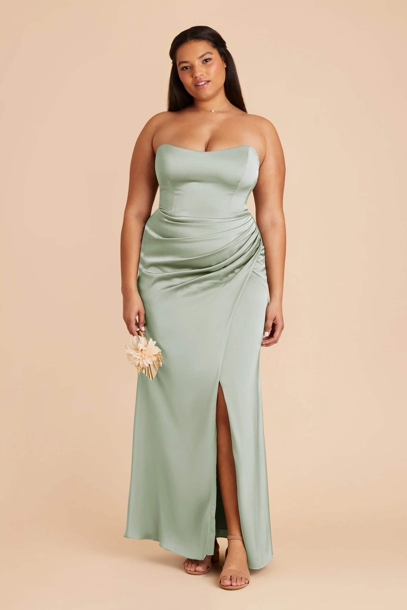 Matte Satin Sage Dress - XNAUWBI
