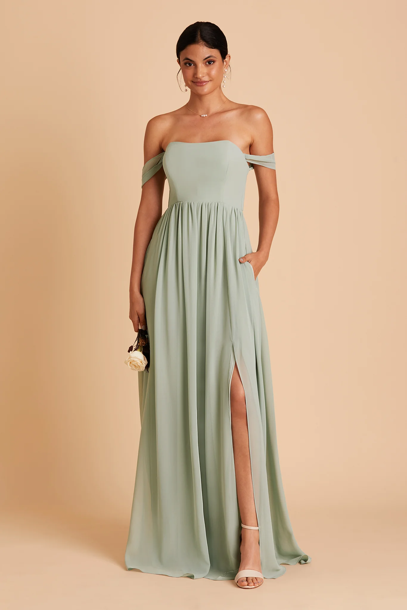 Chiffon Sage Dress - XNAUWBI