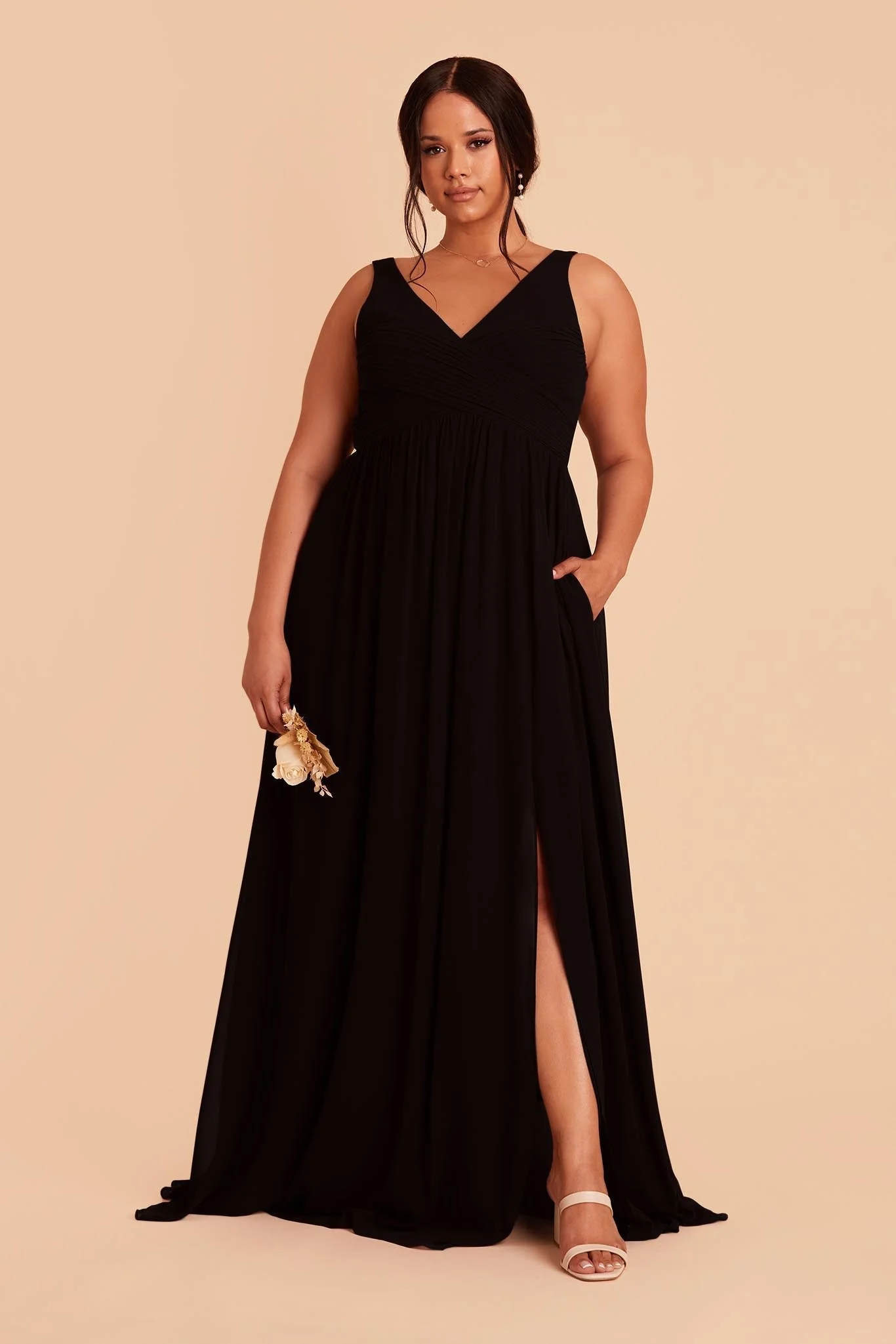 Chiffon Black Dress - XNAUWBI