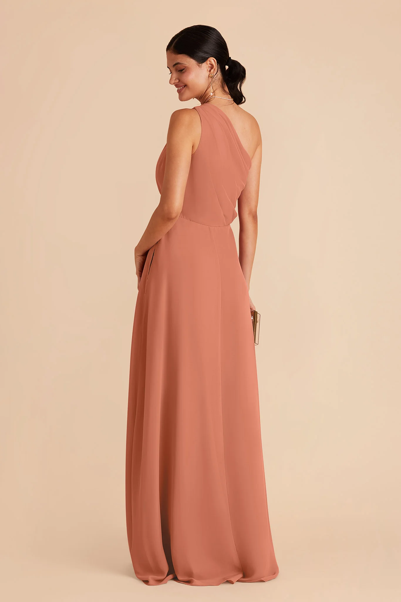 Chiffon Terracotta Dress - XNAUWBI