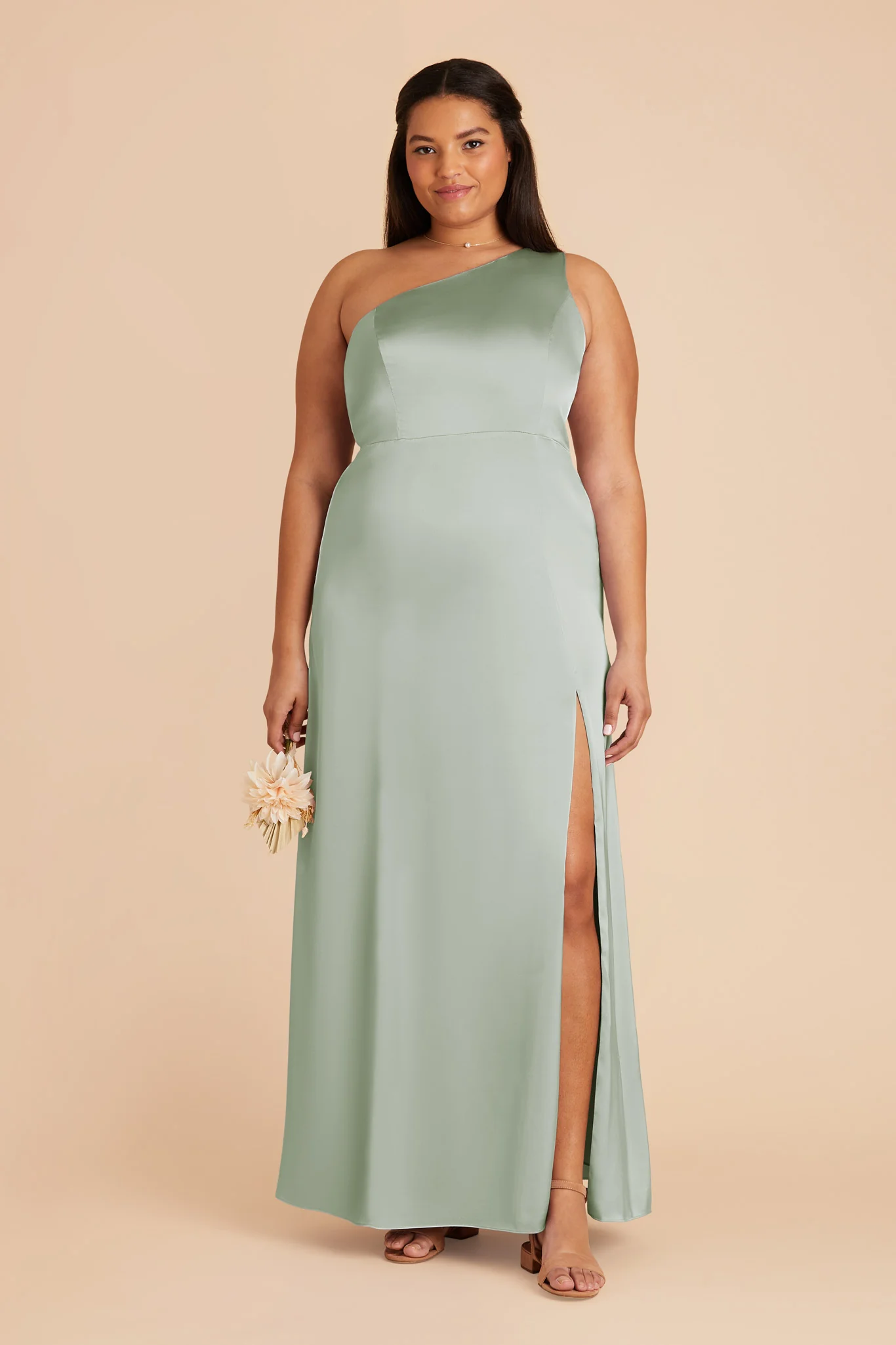 Matte Satin Sage Dress - XNAUWBI