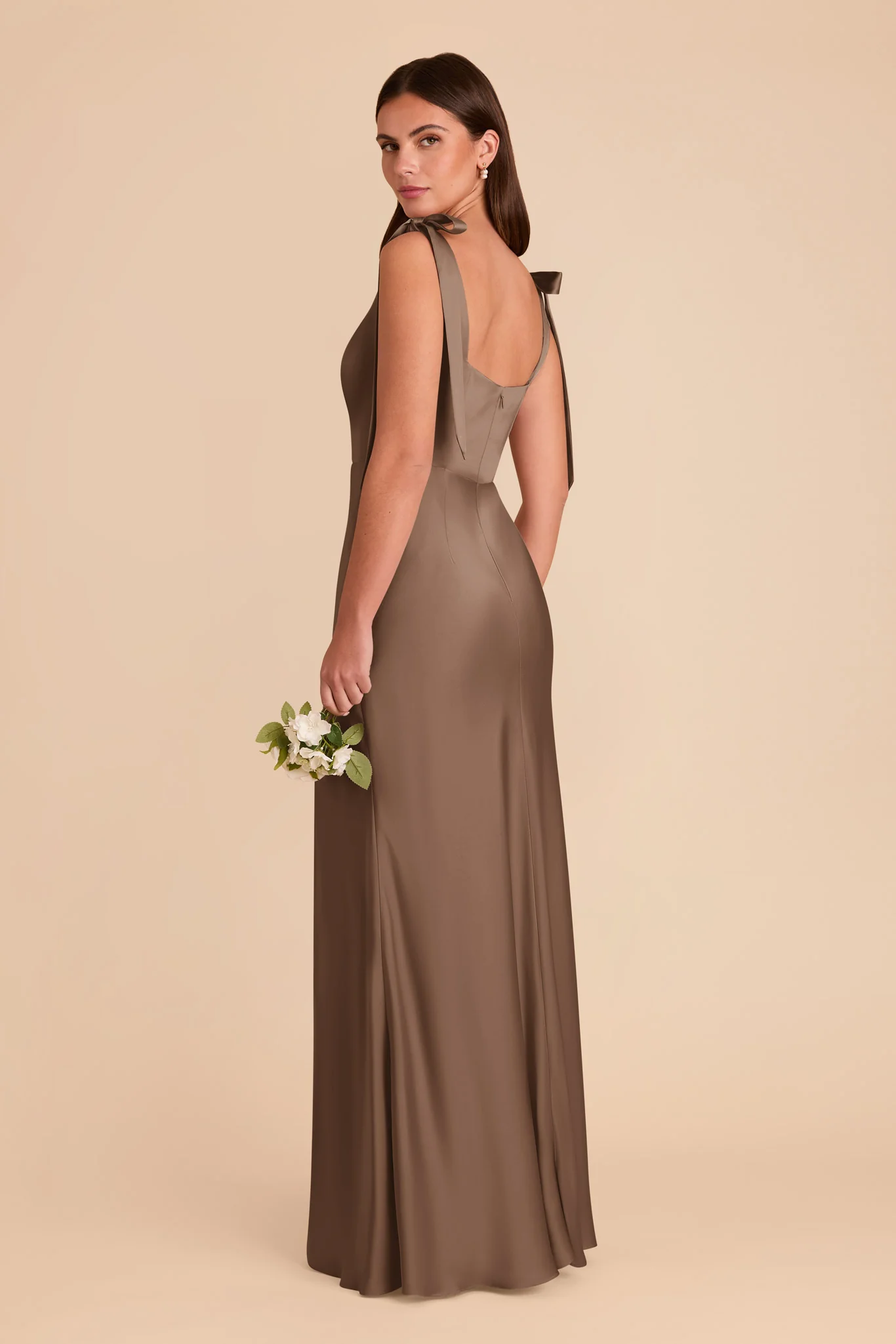 Matte Satin Mocha Dress - XNAUWBI