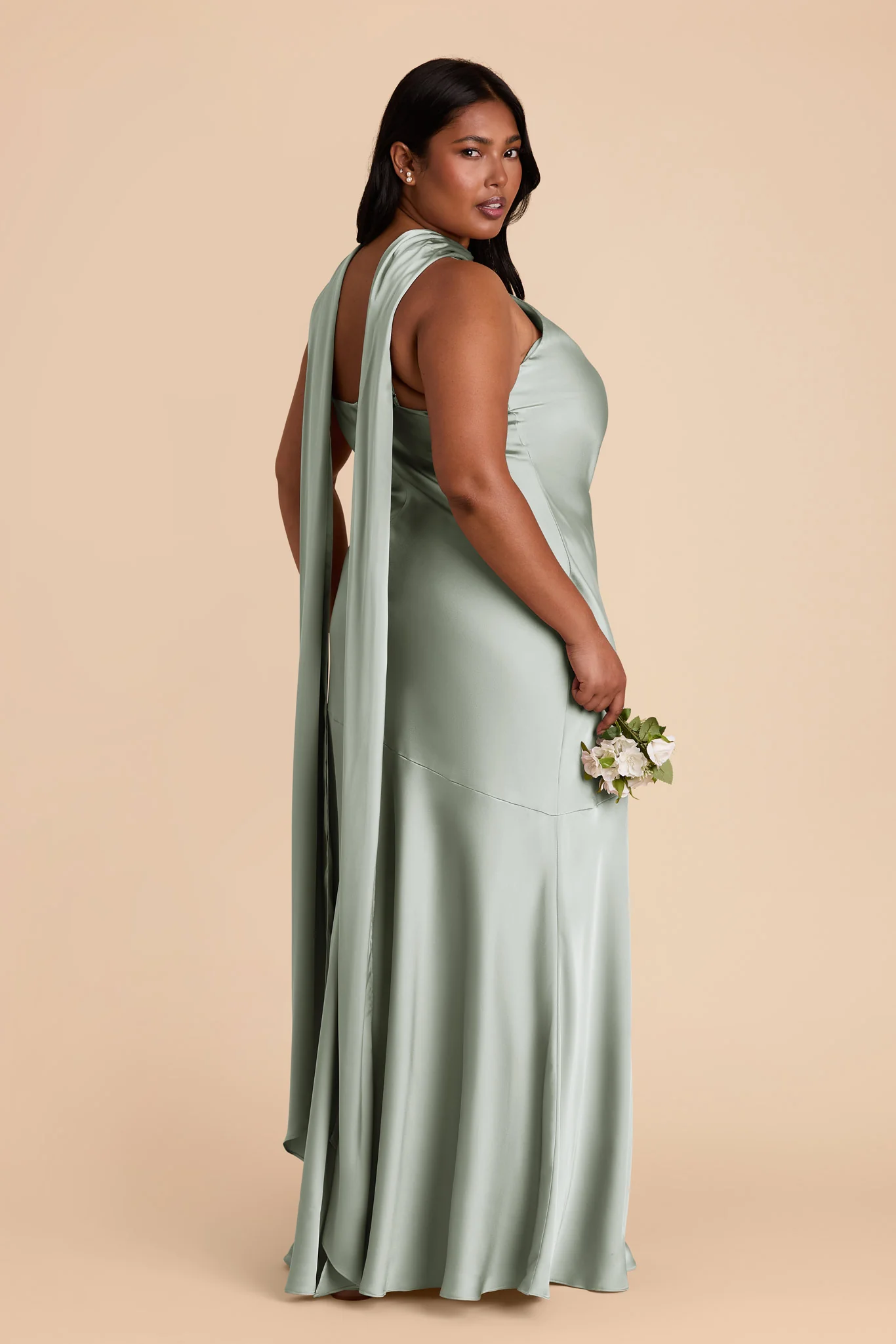 Matte Satin Sage Dress - XNAUWBI