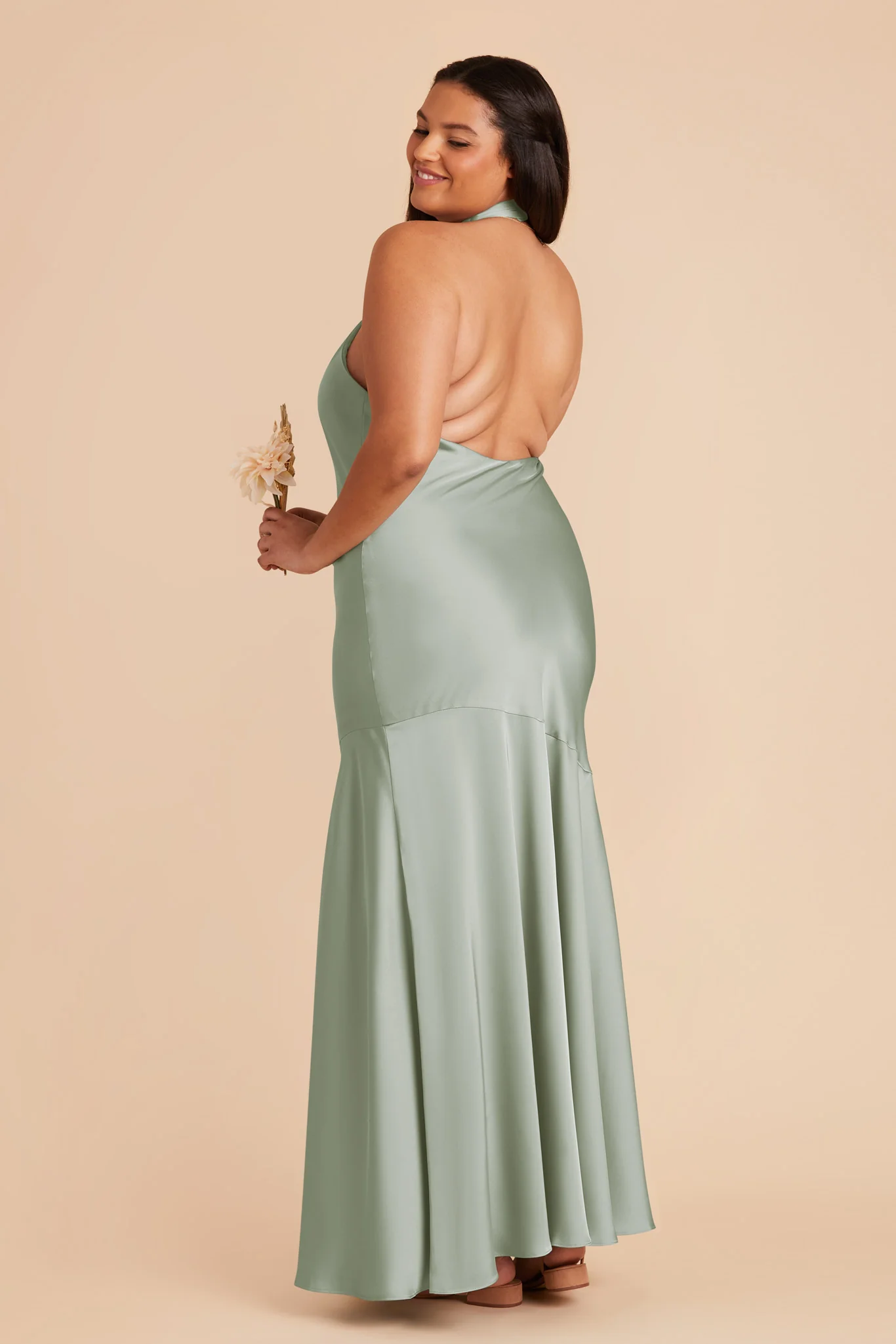 Matte Satin Sage Dress - XNAUWBI