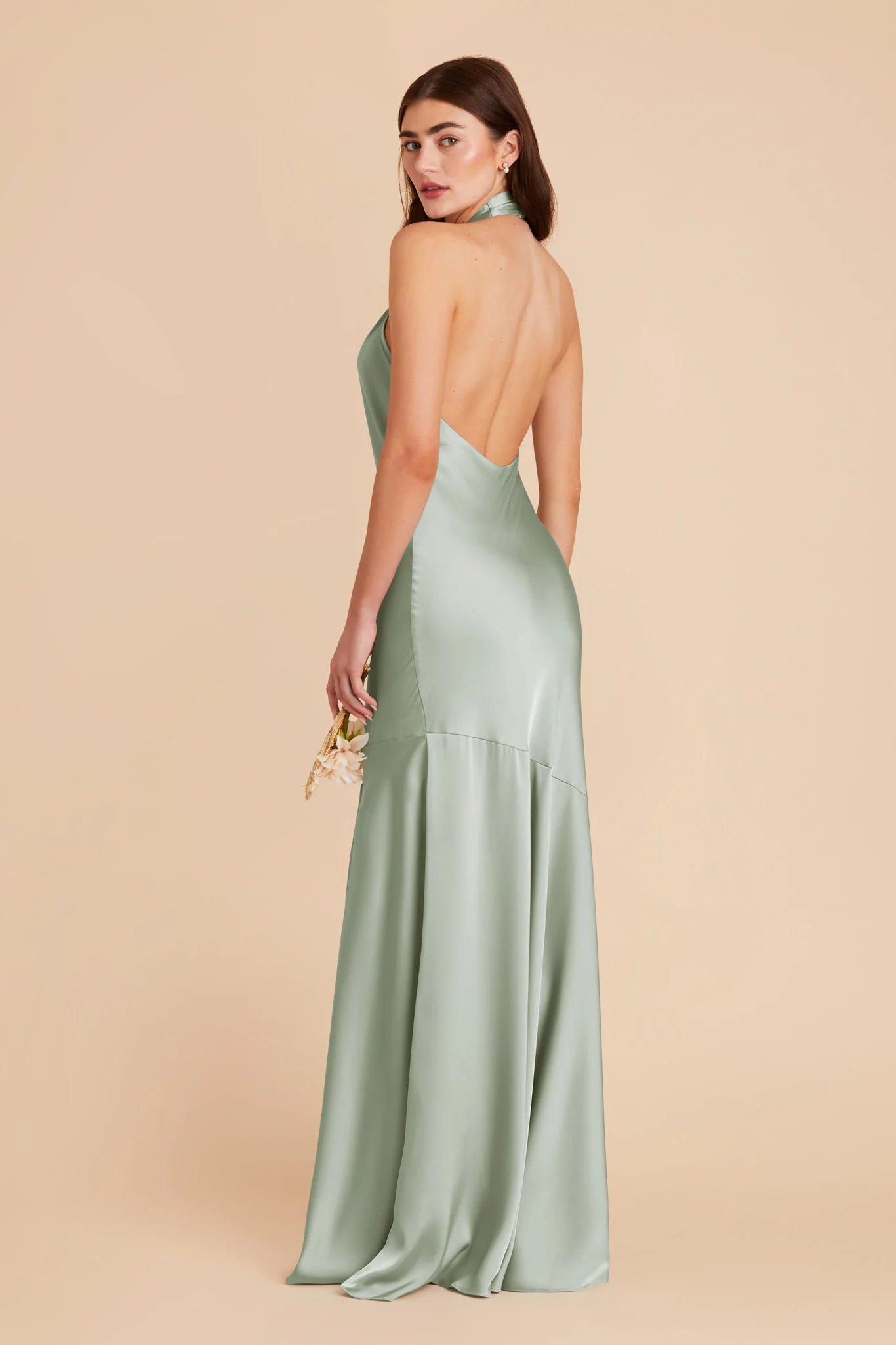 Matte Satin Sage Dress - XNAUWBI
