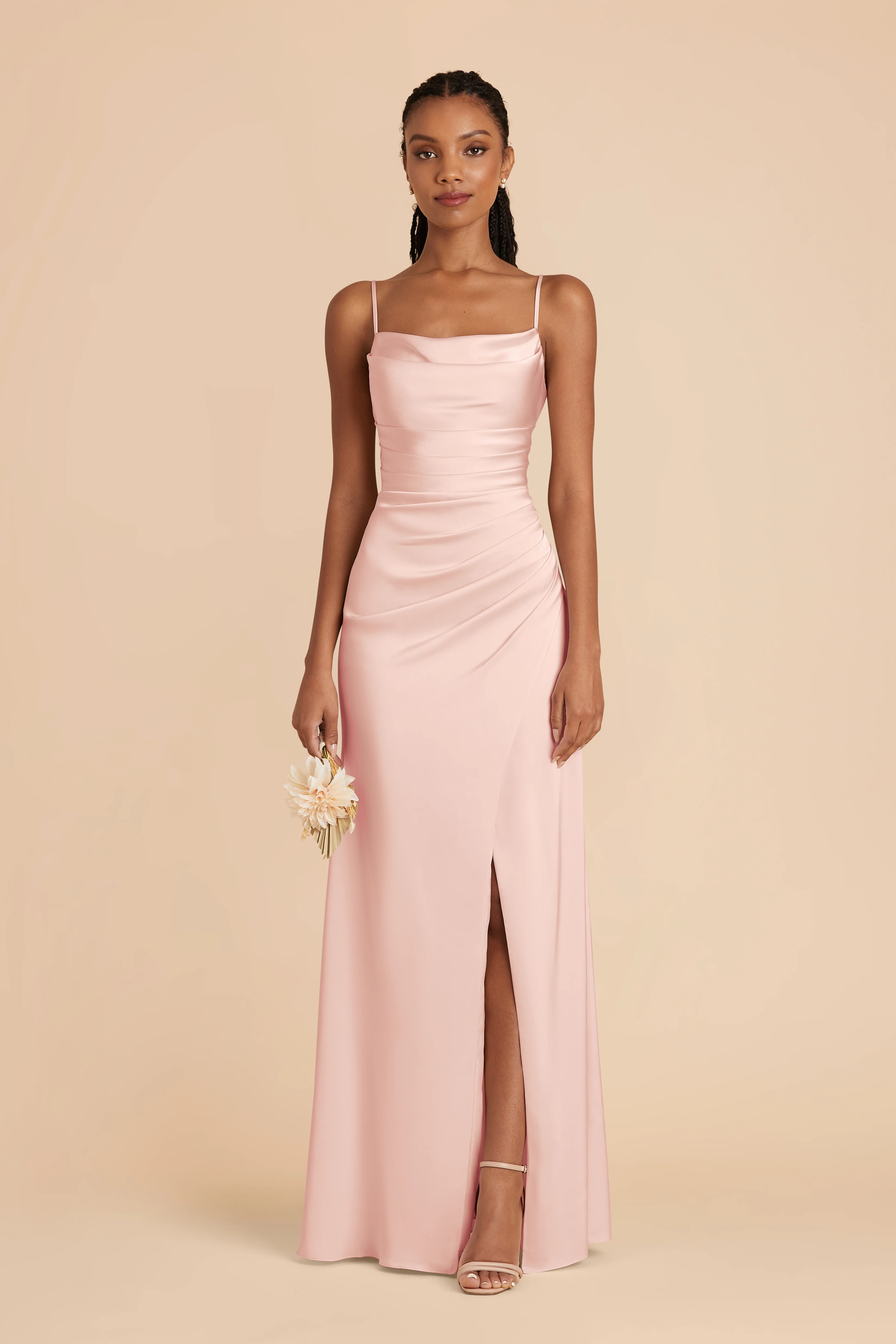 Matte Satin Blush Pink Dress - XNAUWBI