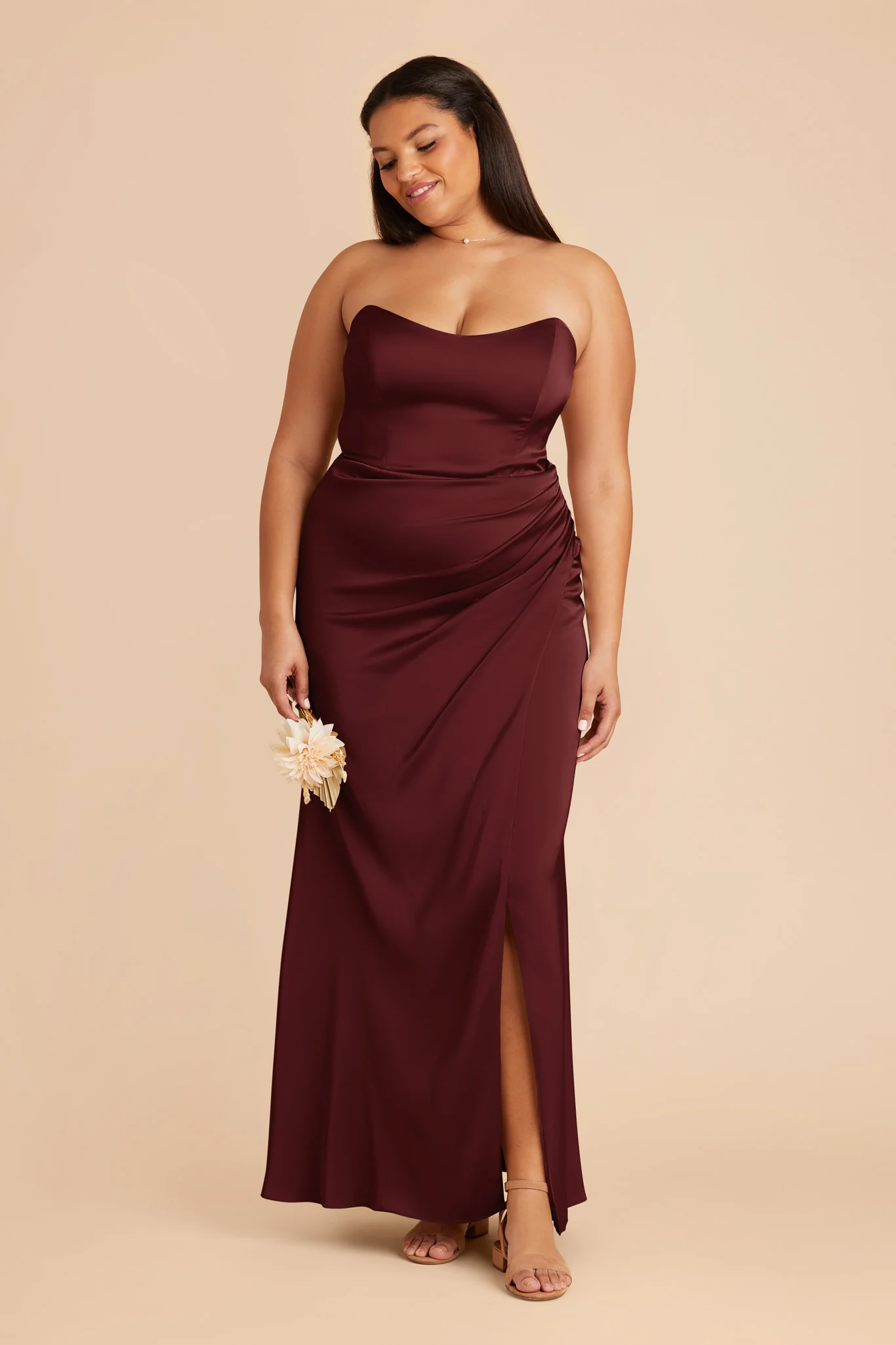 Matte Satin Cabernet Dress - XNAUWBI