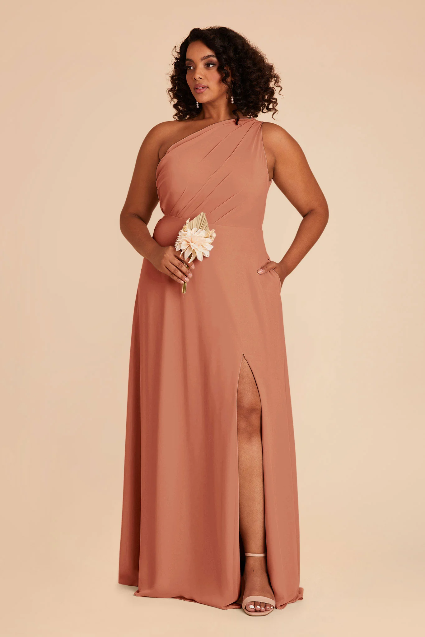 Chiffon Terracotta Dress - XNAUWBI