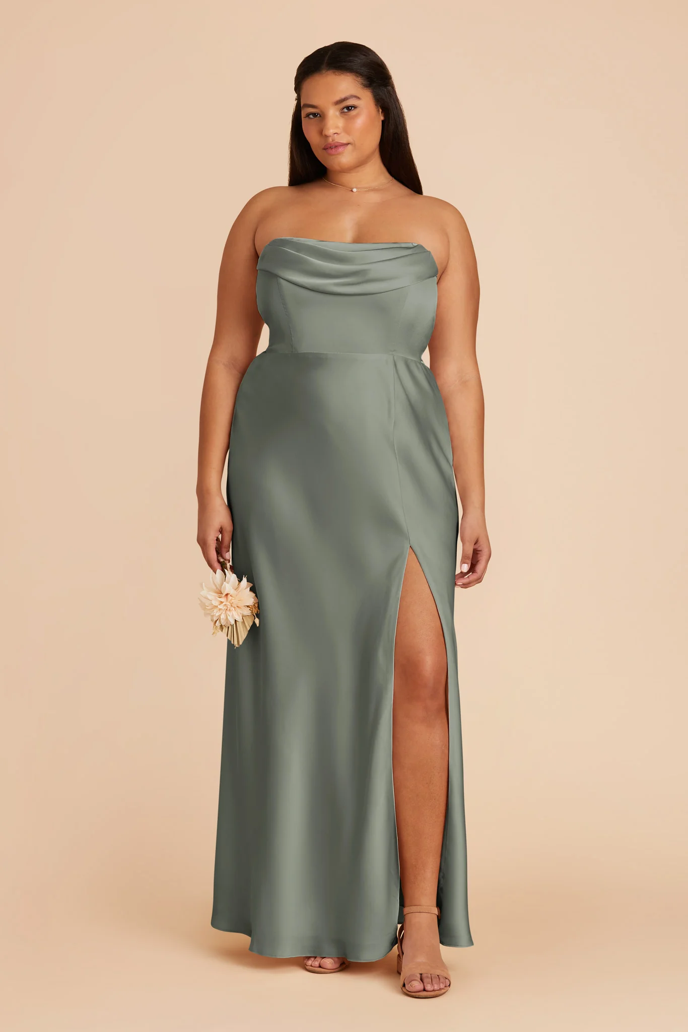 Matte Satin Sea Glass Dress - XNAUWBI