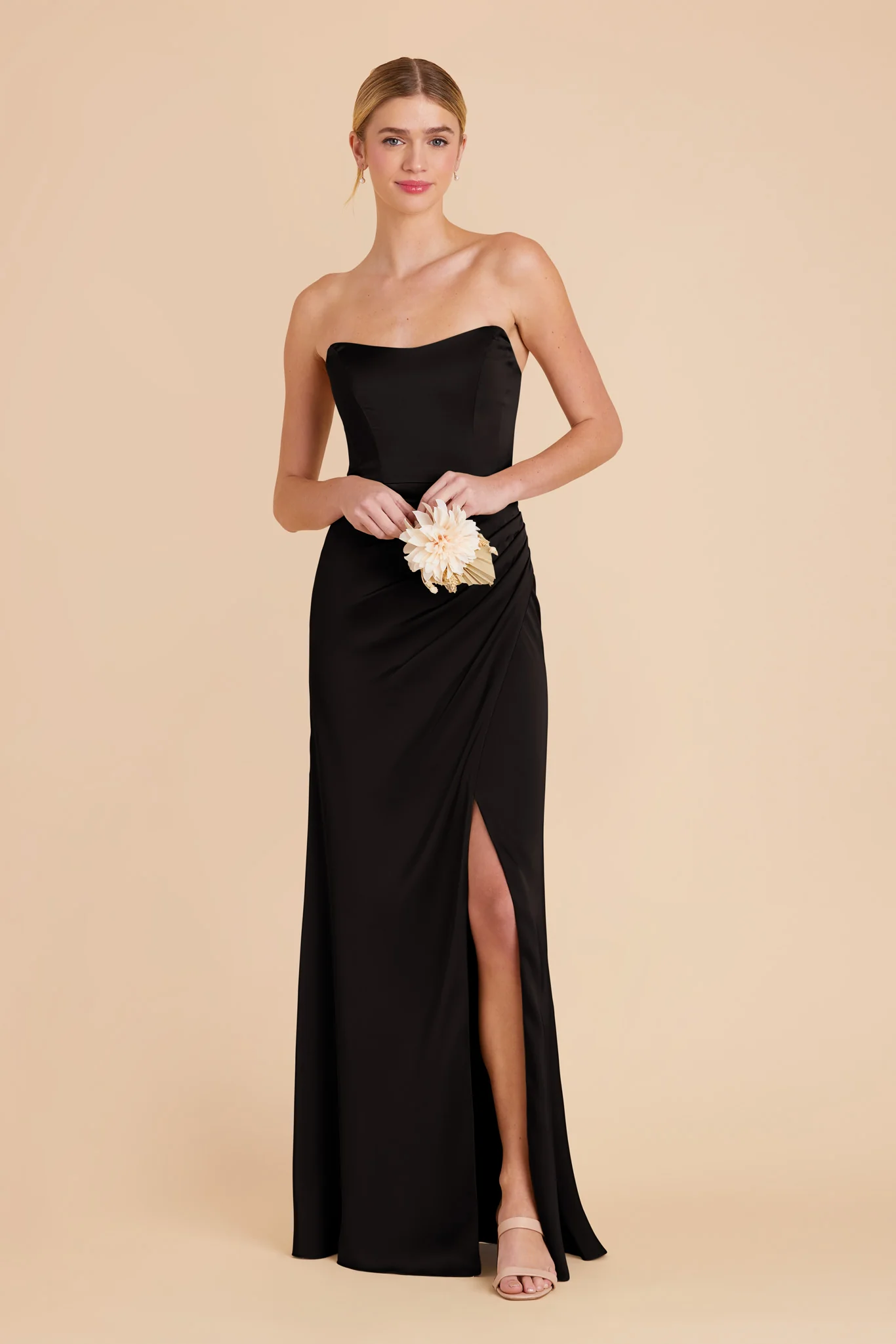 Matte Satin Black Dress - XNAUWBI
