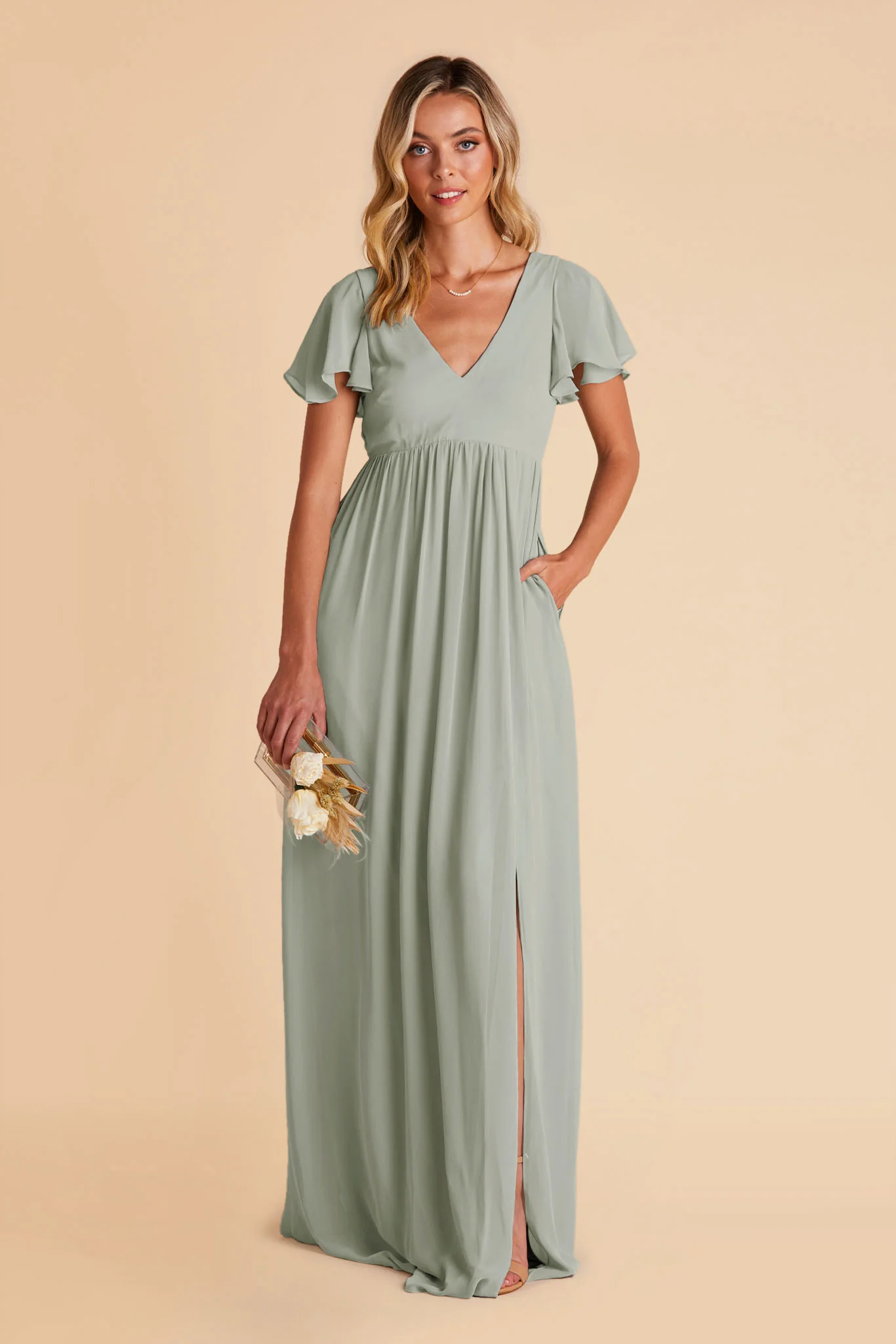 Chiffon Sage Dress - XNAUWBI