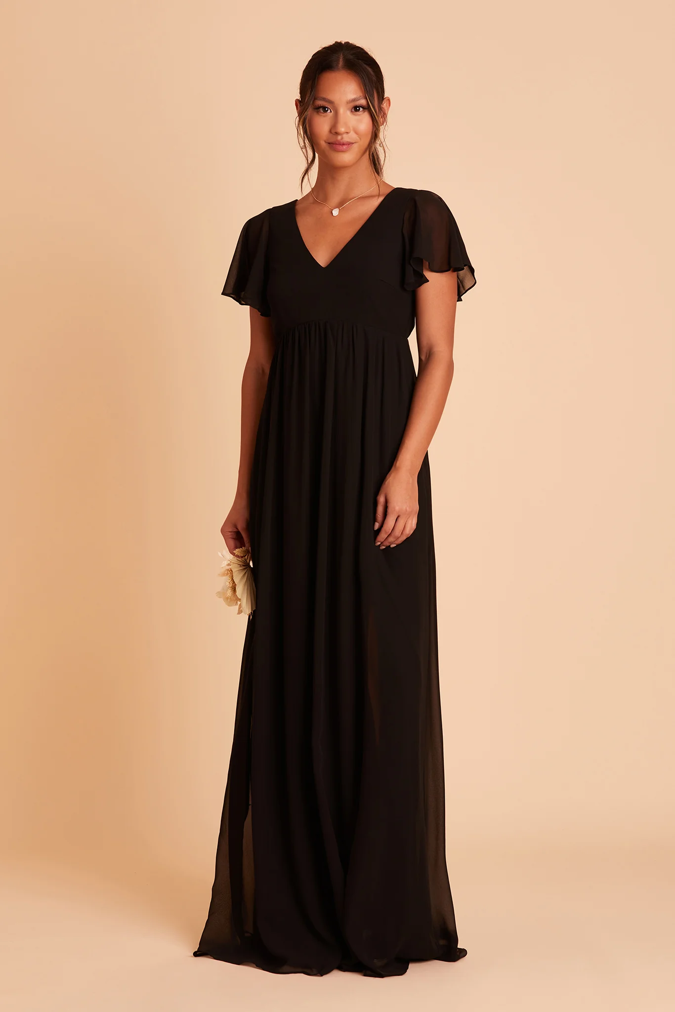 Chiffon Black Dress - XNAUWBI