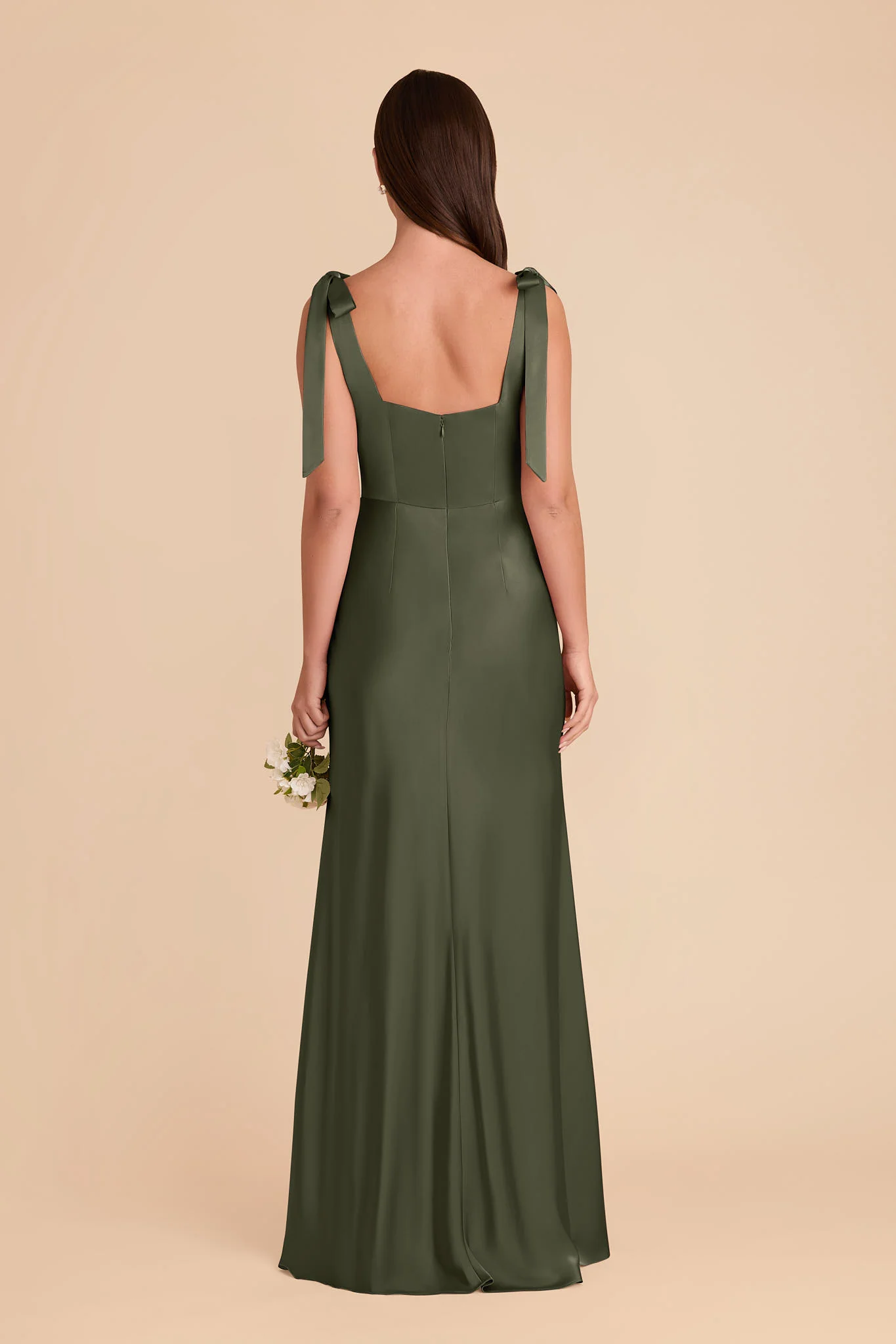 Matte Satin Olive Dress - XNAUWBI