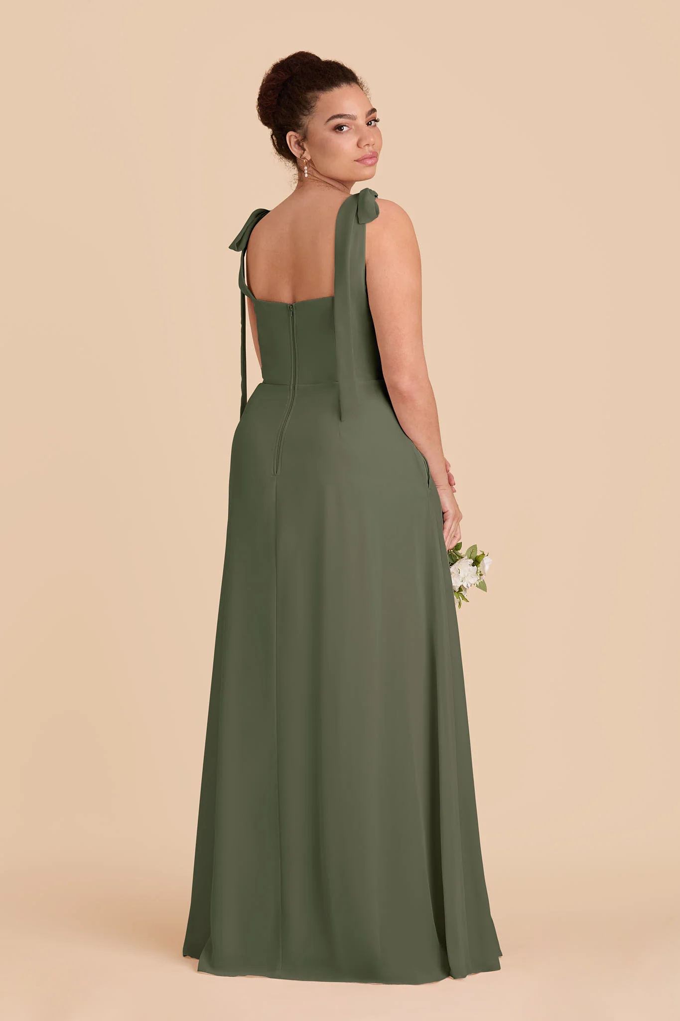 Chiffon Olive Dress - XNAUWBI