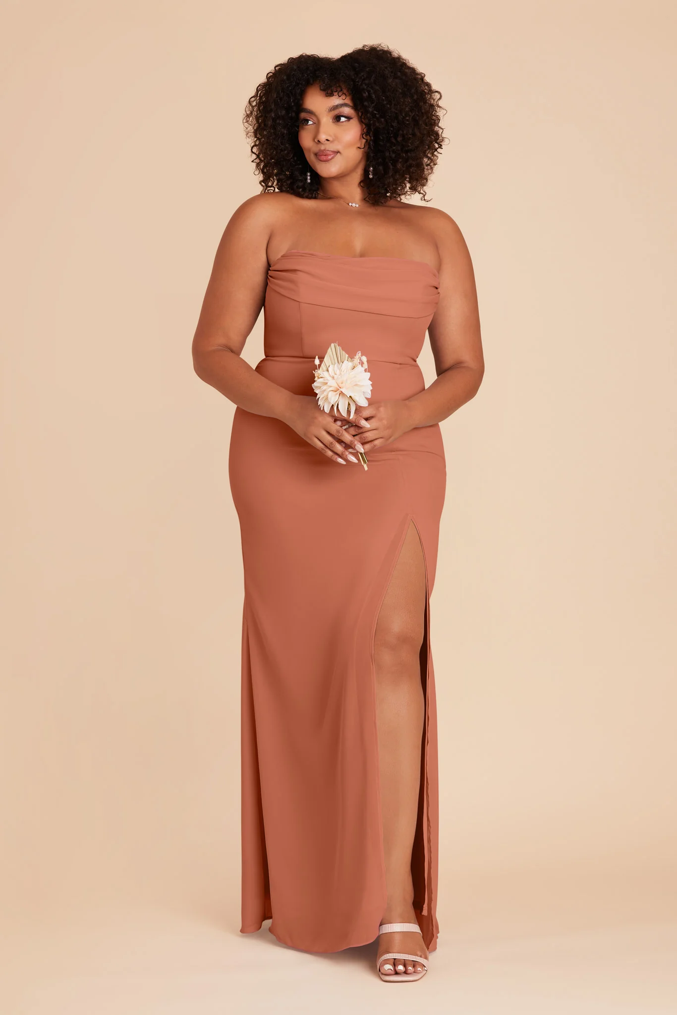 Chiffon Terracotta Dress - XNAUWBI