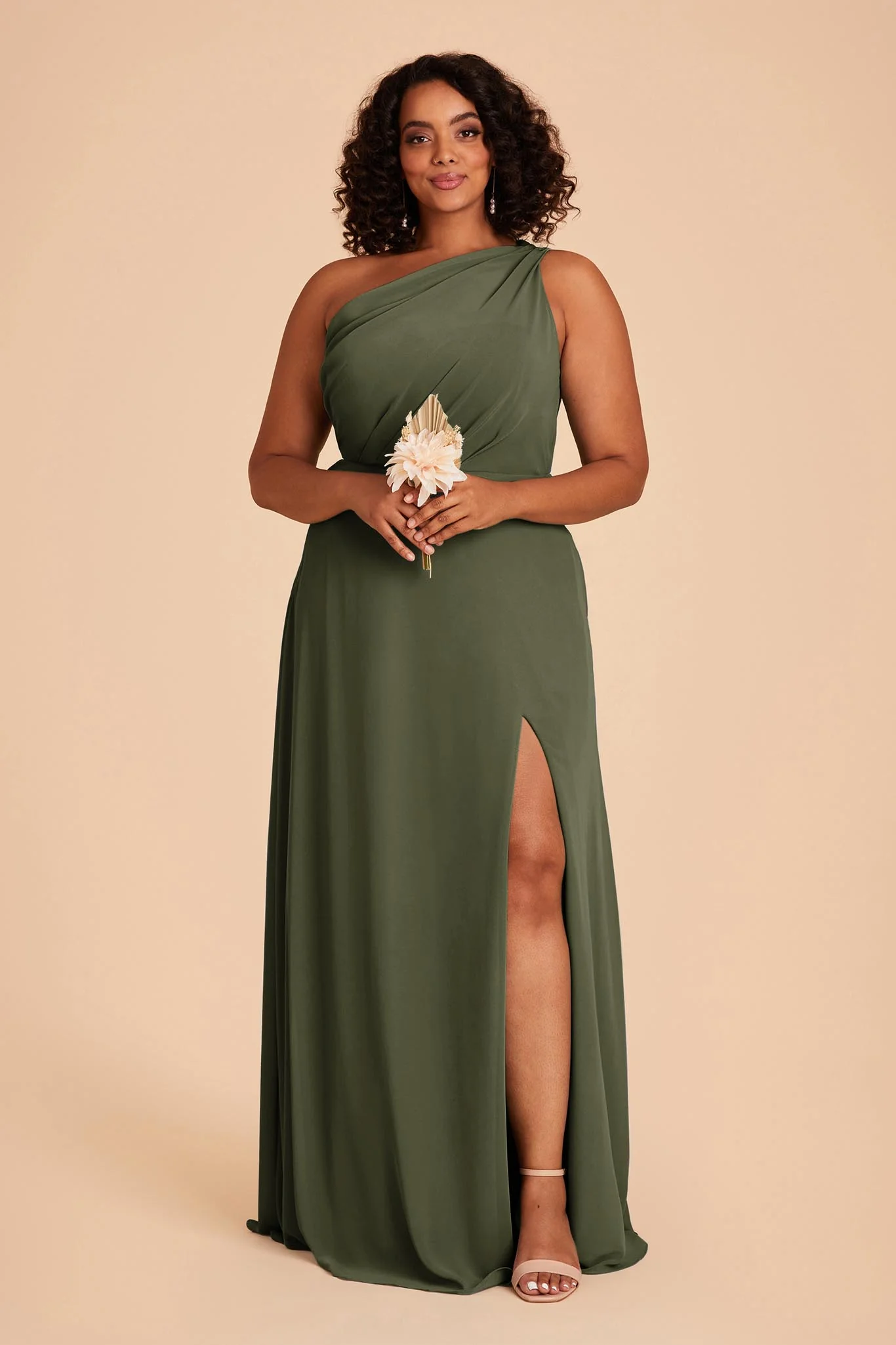 Chiffon Olive Dress - XNAUWBI