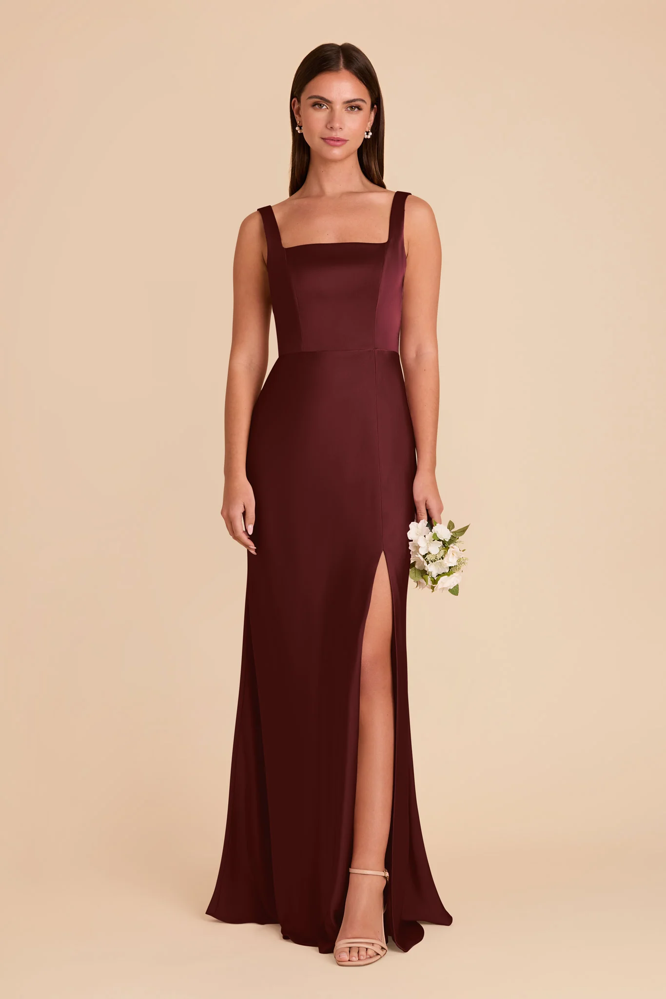 Matte Satin Cabernet Dress - XNAUWBI