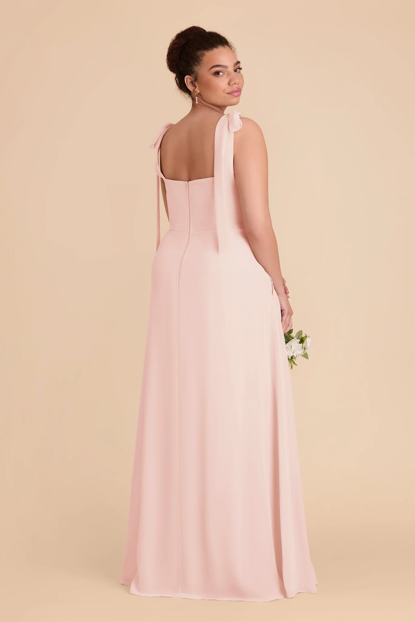 Chiffon Blush Pink Dress - XNAUWBI