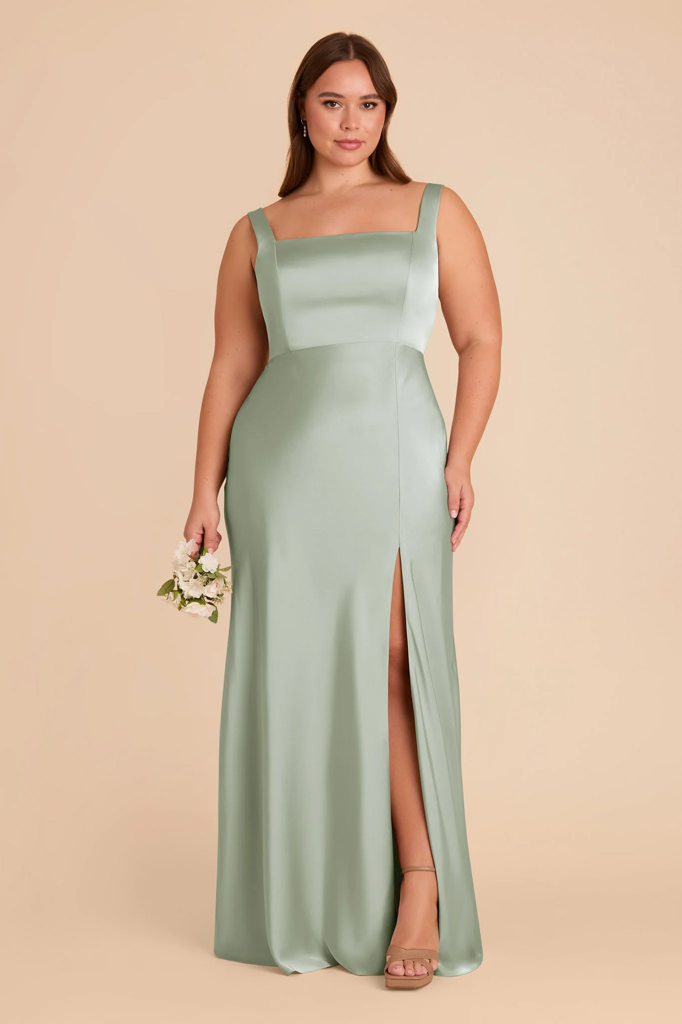 Matte Satin Sage Dress - XNAUWBI