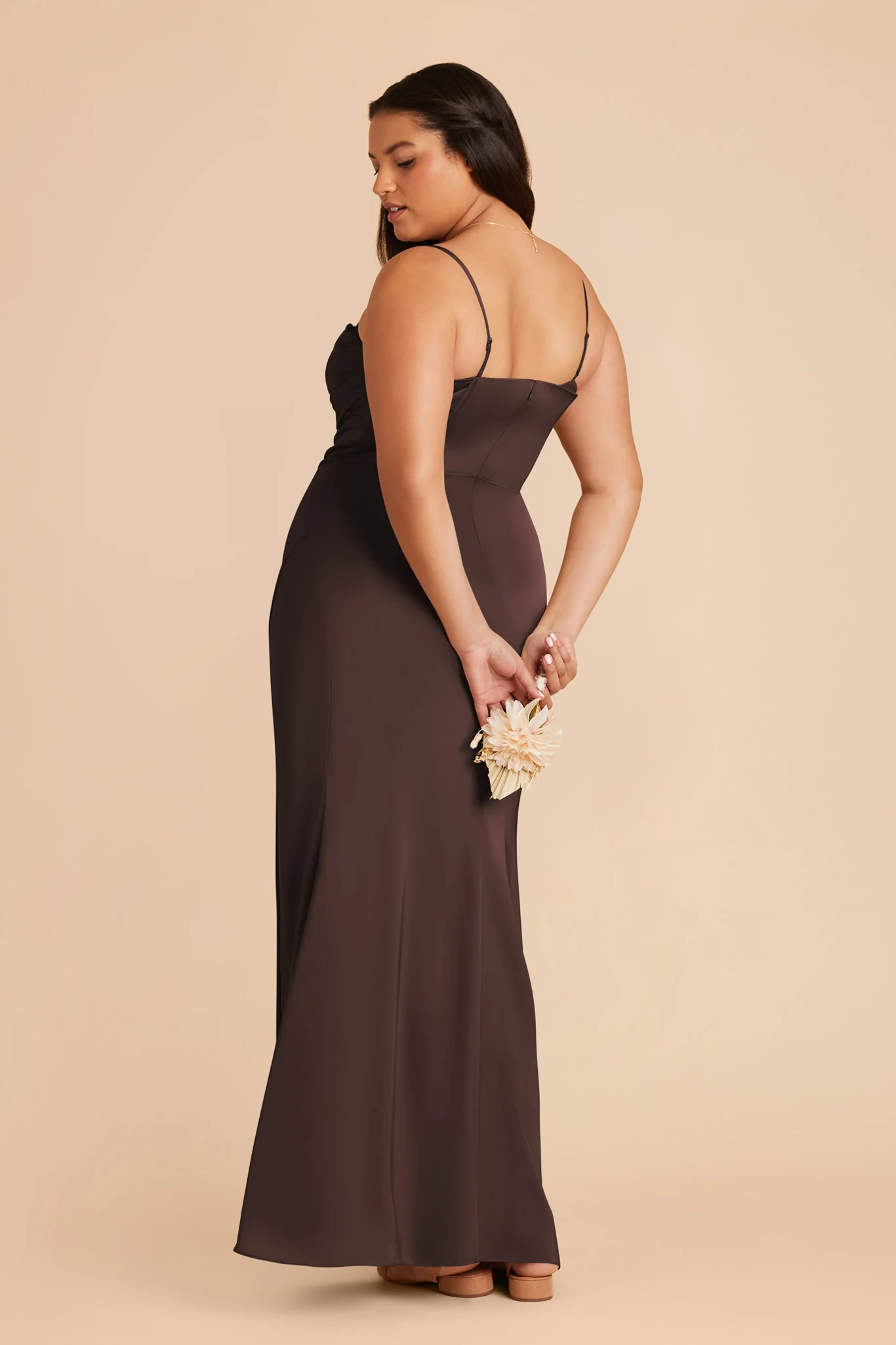 Matte Satin Espresso Dress - XNAUWBI