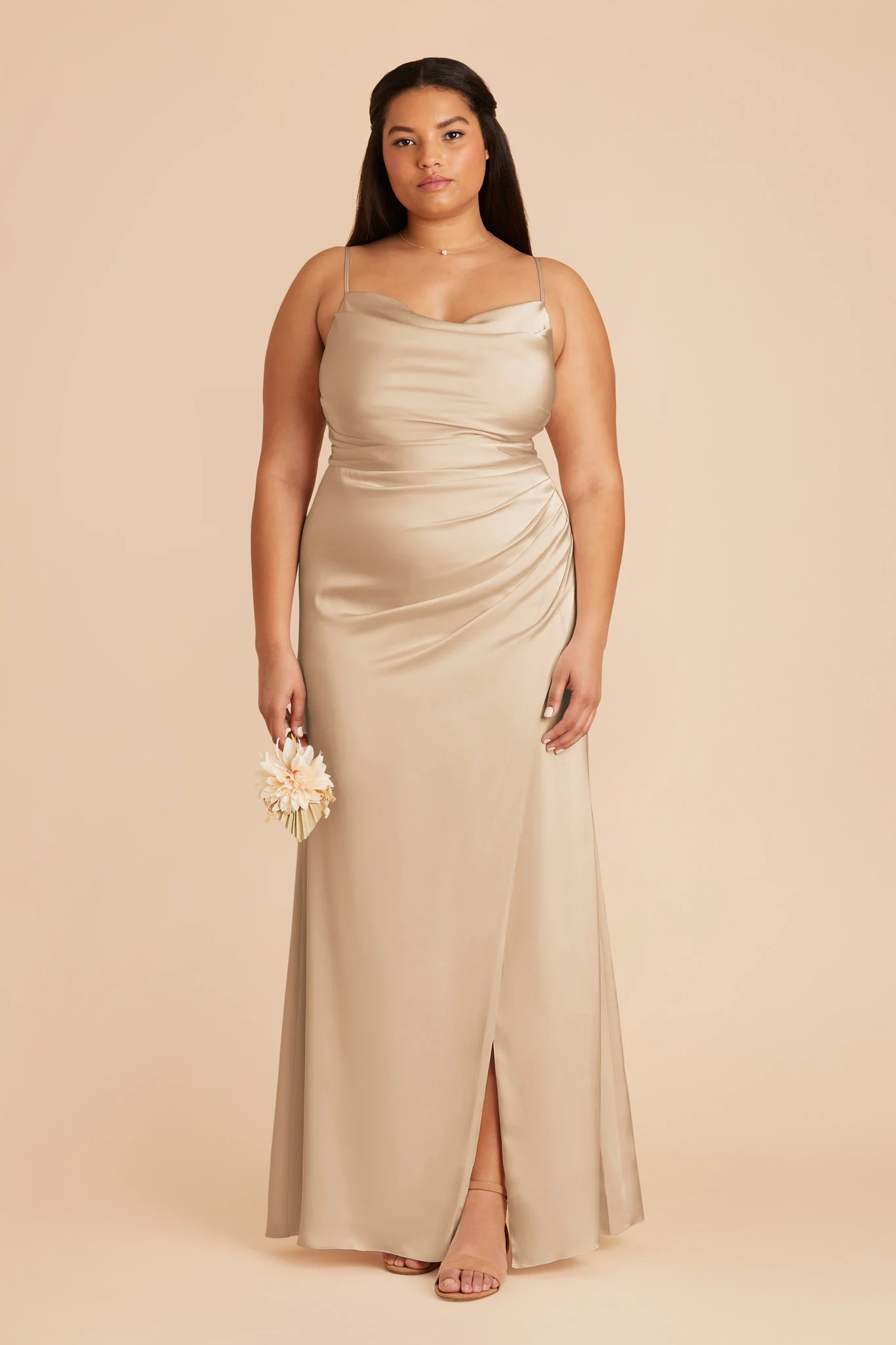 Matte Satin Gold Dress - XNAUWBI