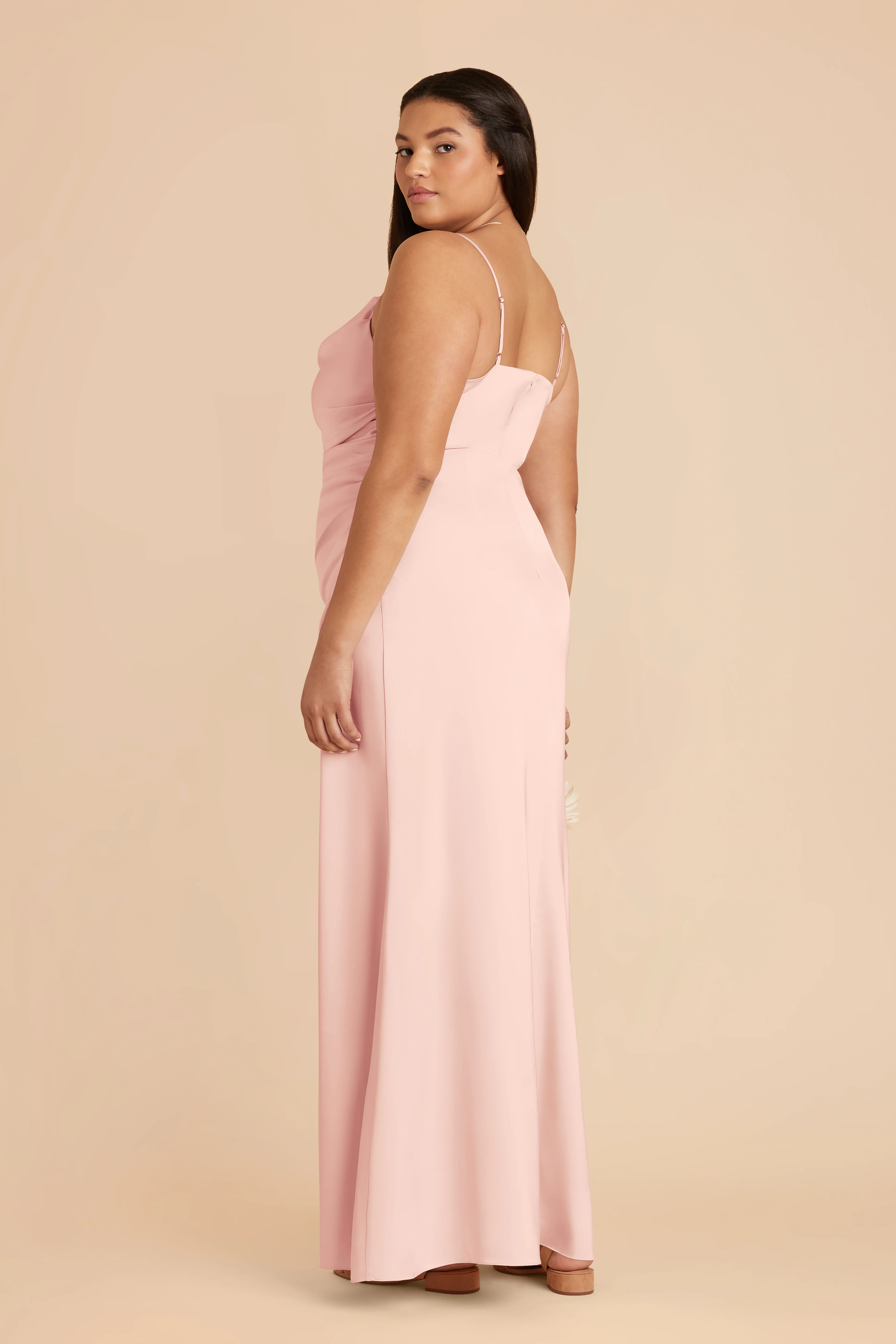 Matte Satin Blush Pink Dress - XNAUWBI