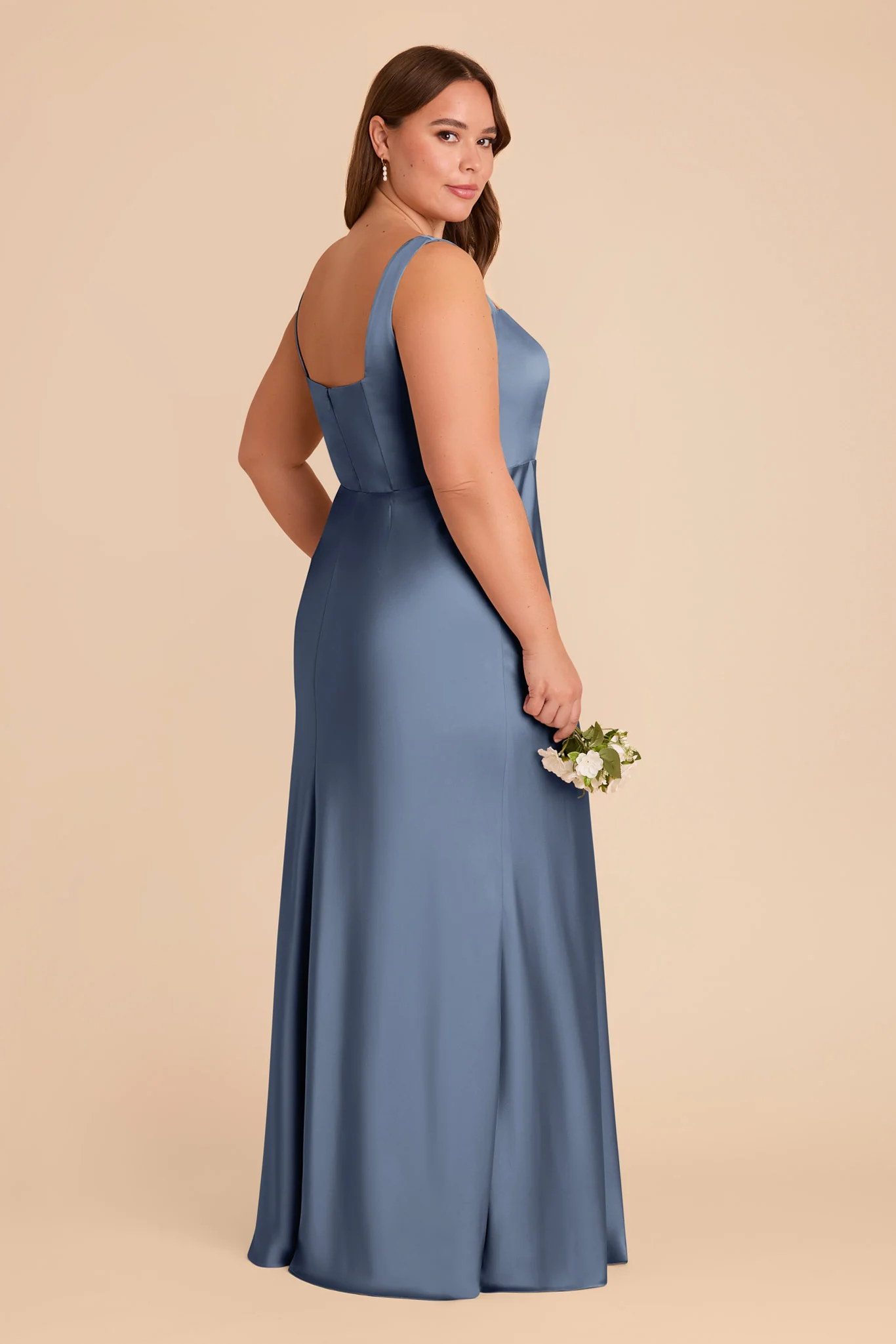 Matte Satin French Blue Dress - XNAUWBI