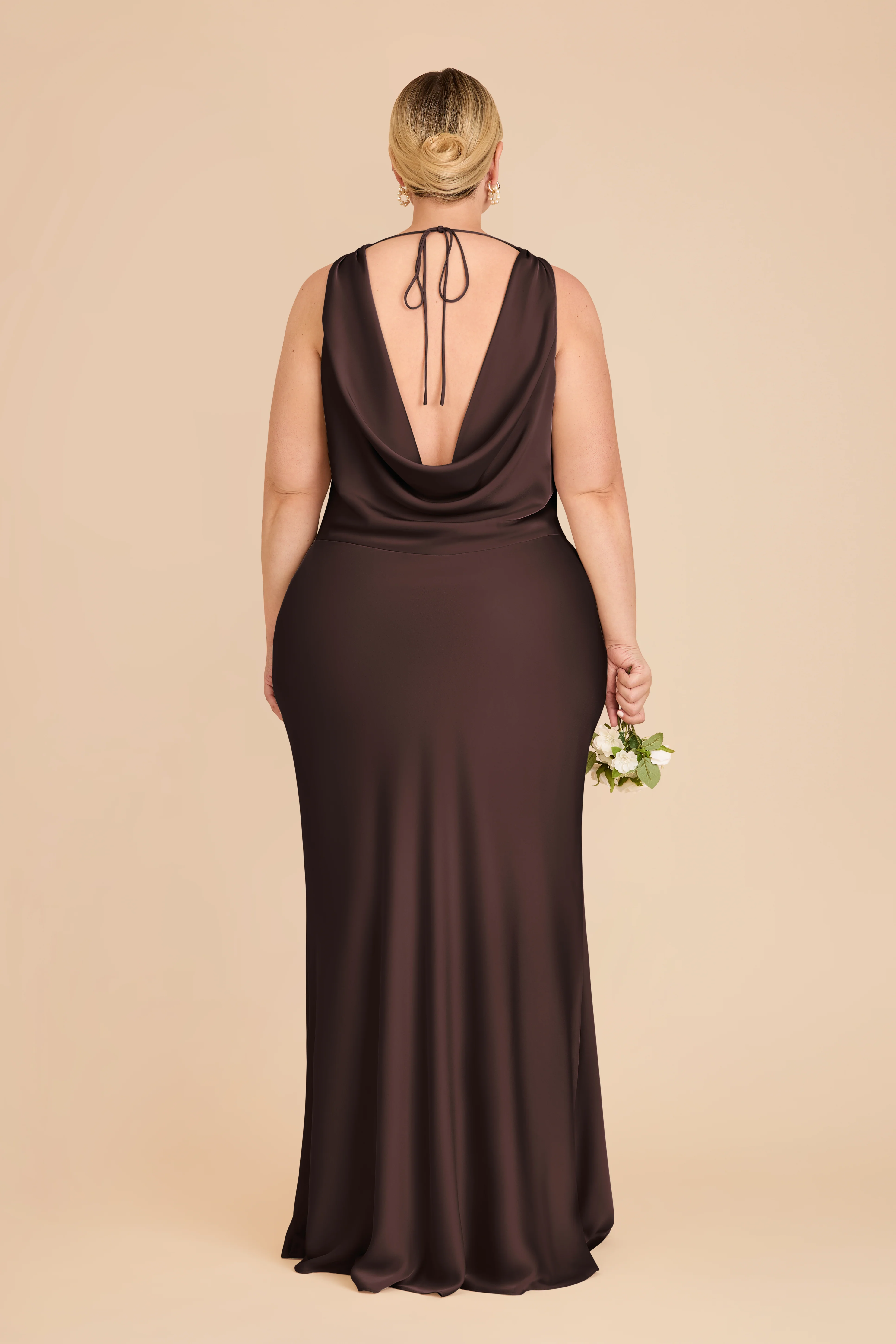 Matte Satin Espresso Dress - XNAUWBI