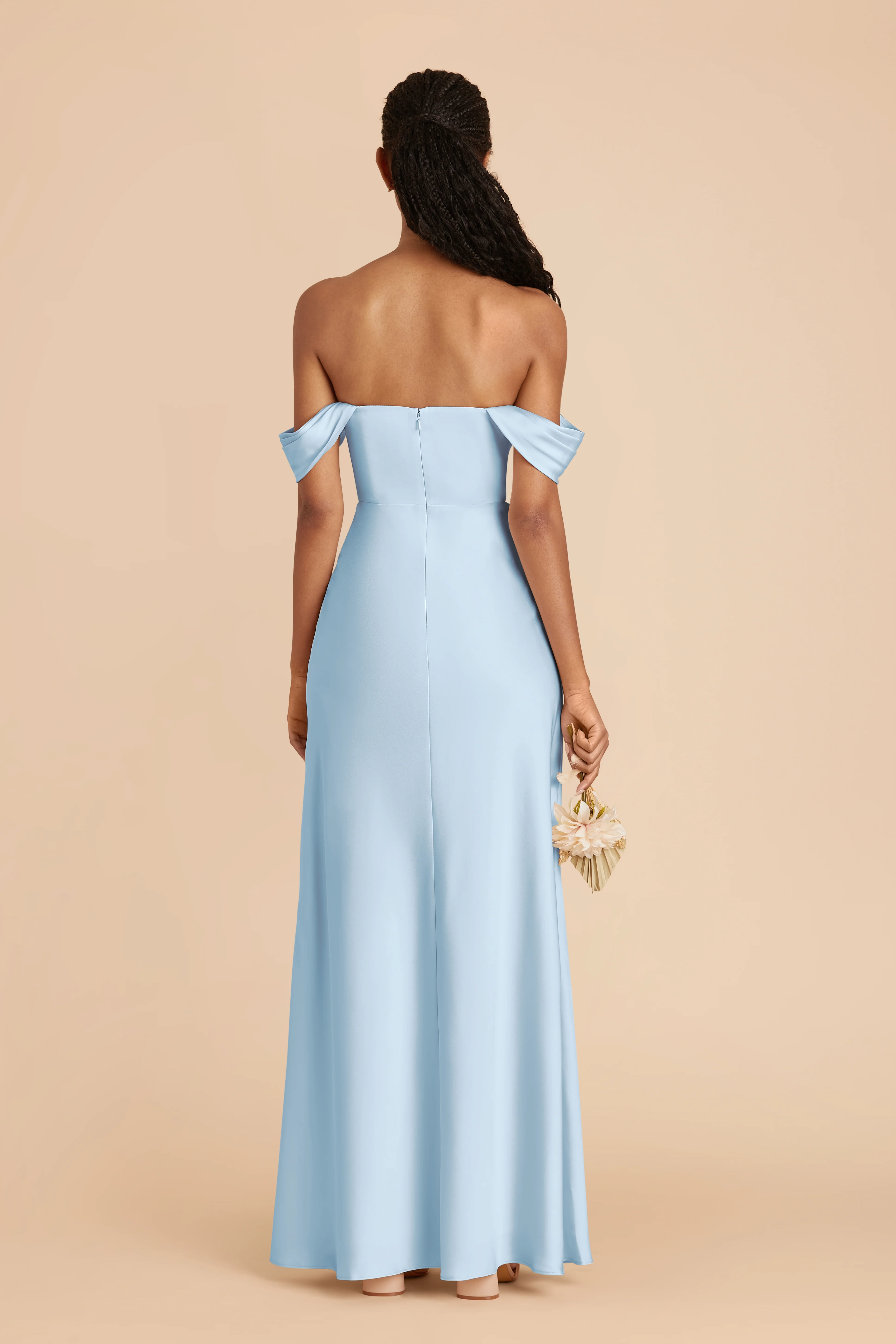 Matte Satin Sky Blue Dress - XNAUWBI