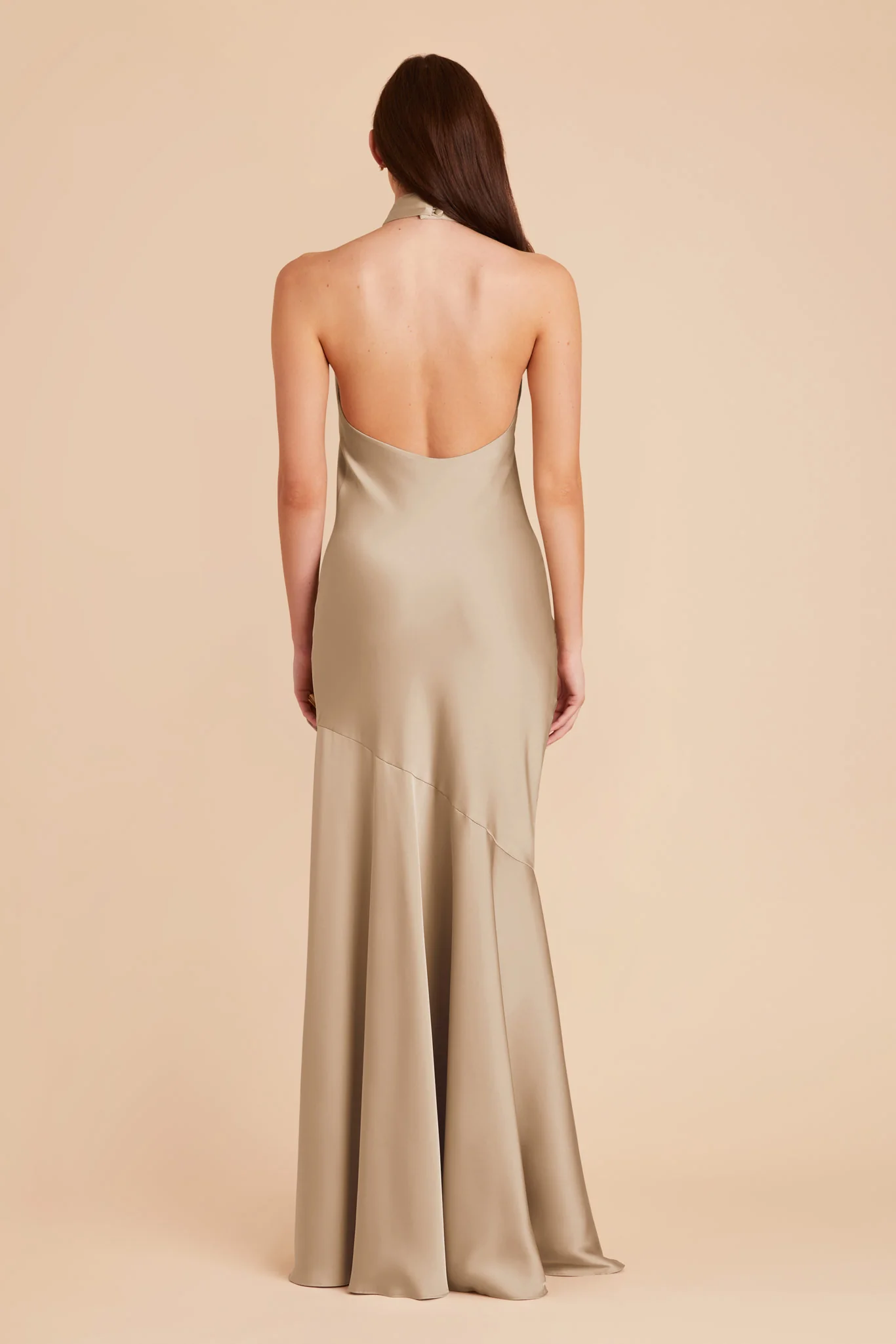 Matte Satin Neutral Champagne Dress - XNAUWBI