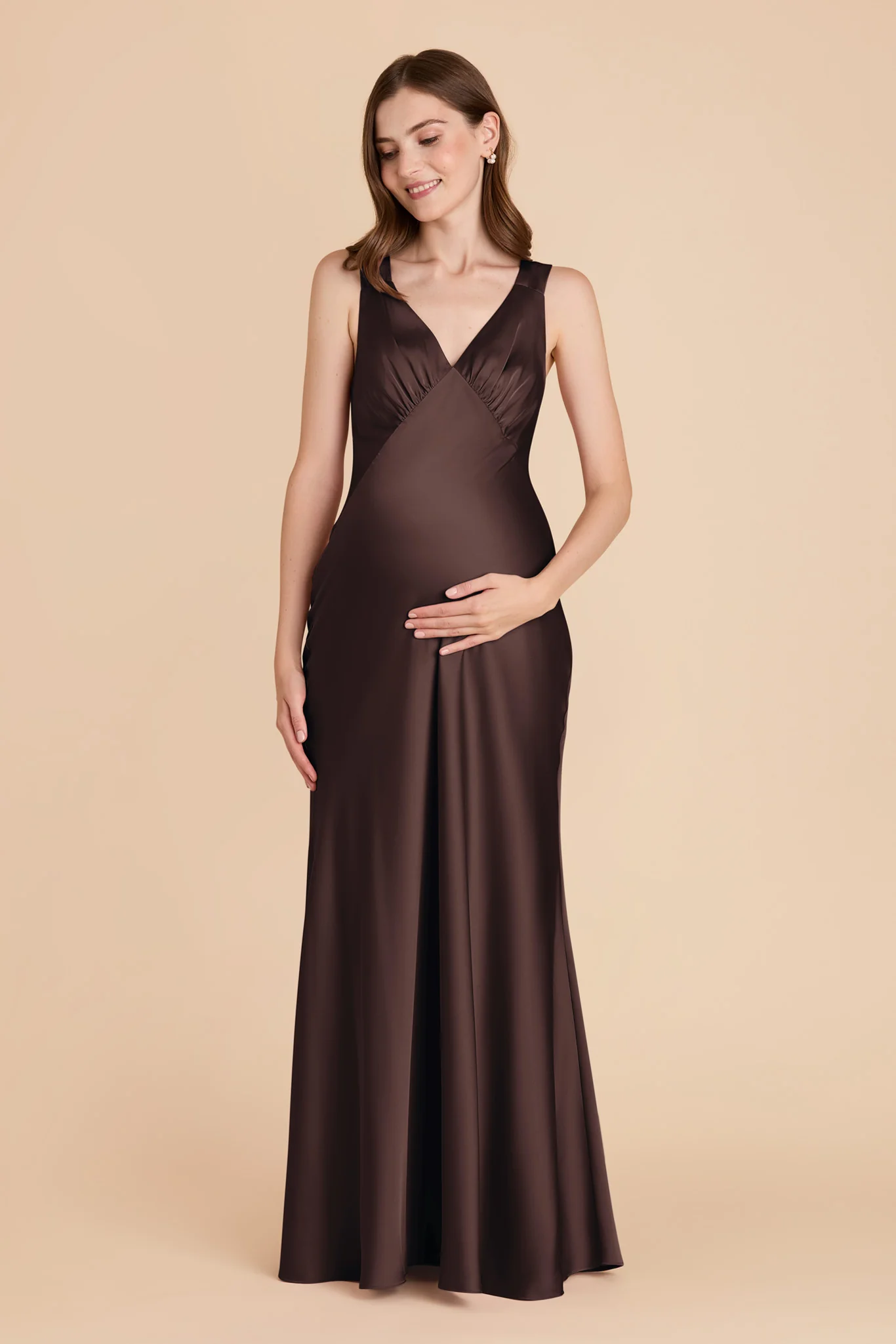 Matte Satin Espresso Dress - XNAUWBI