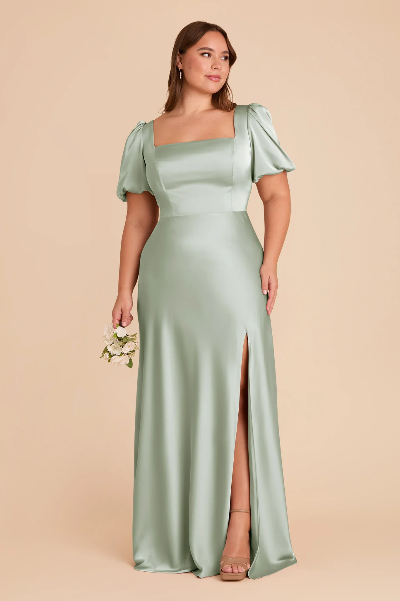 Matte Satin Sage Dress - XNAUWBI